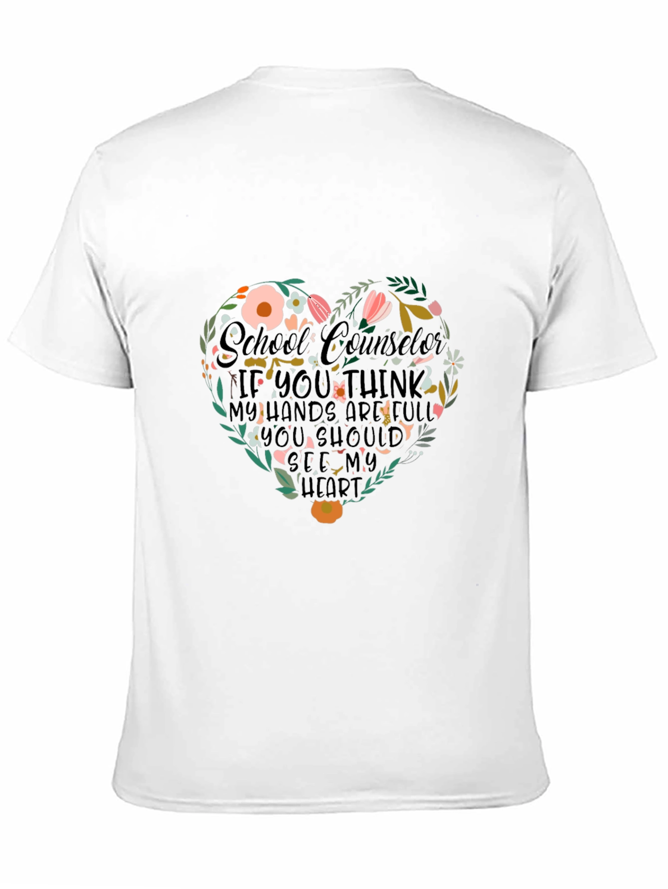 Floral Heart School Counselor T-Shirt