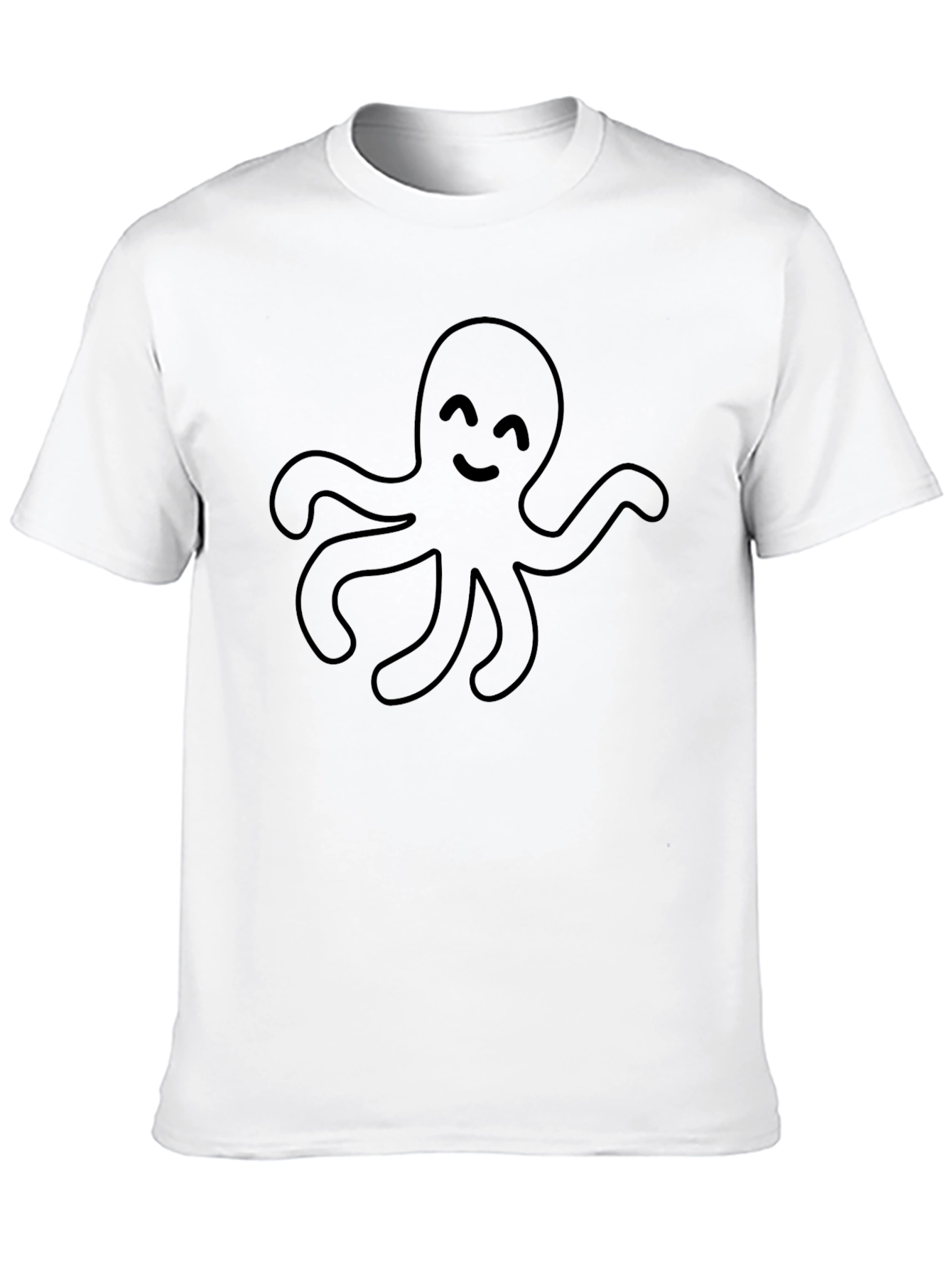Cute Octopus Graphic Tee - Black
