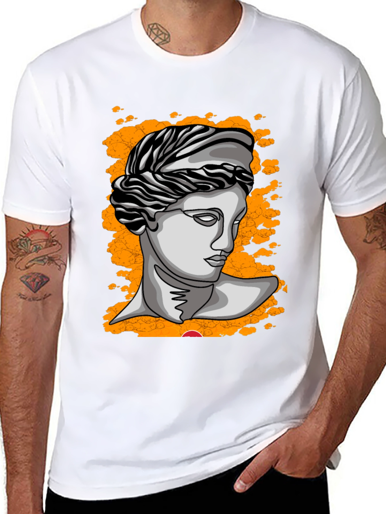 Statue Graphic Tee - Modern Art T-Shirt