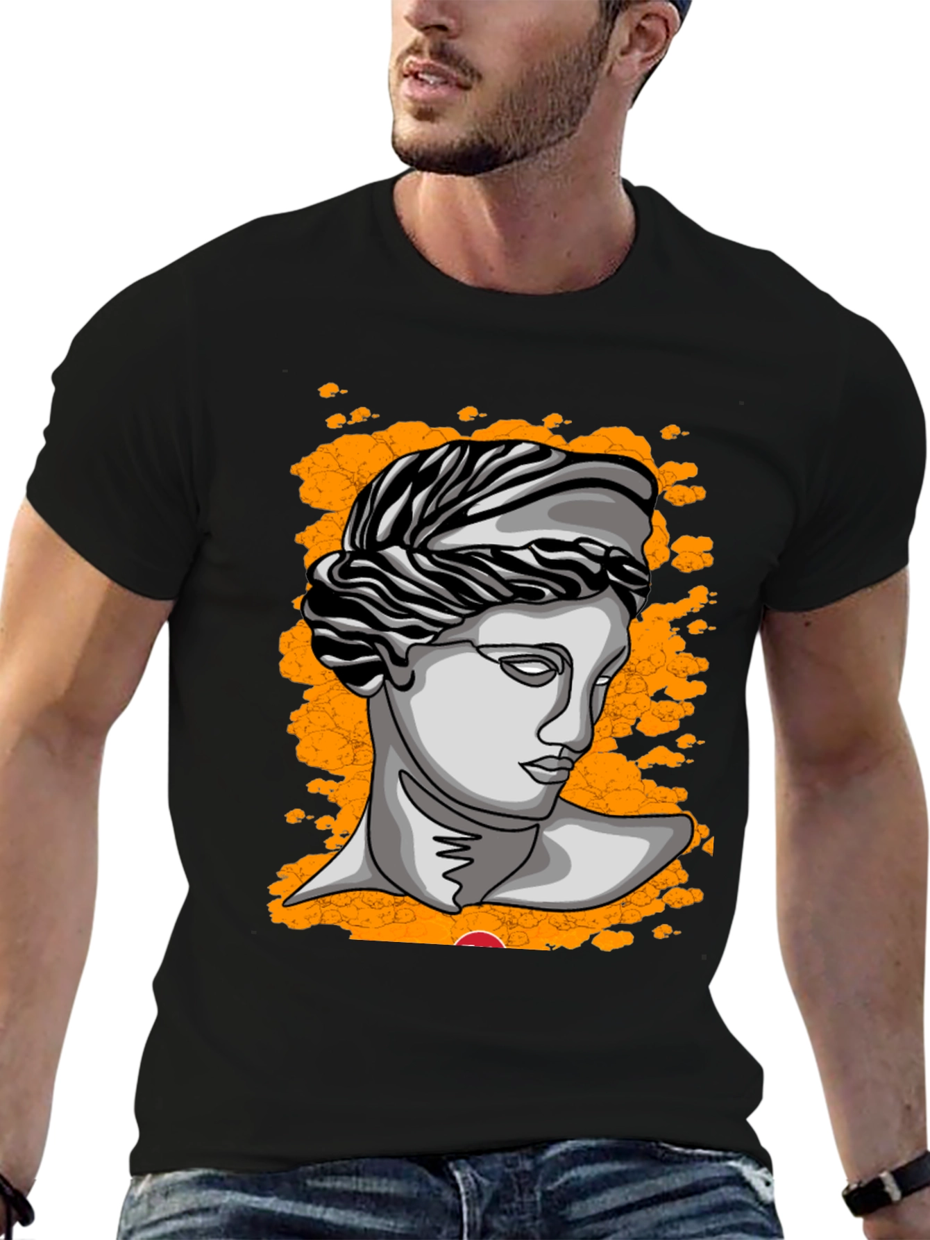 Statue Graphic Tee - Modern Art T-Shirt