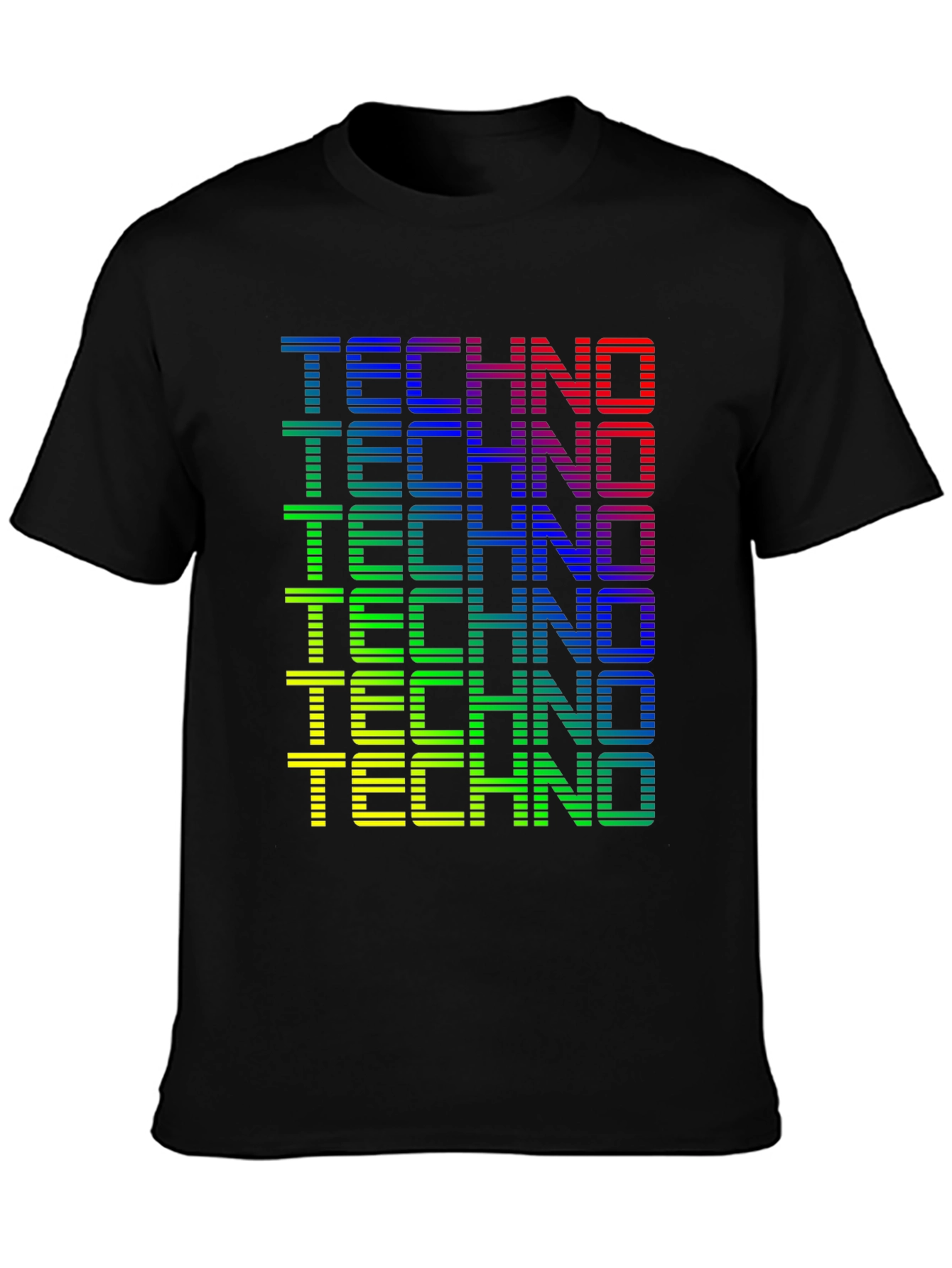 Retro Techno Graphic Tee - Black