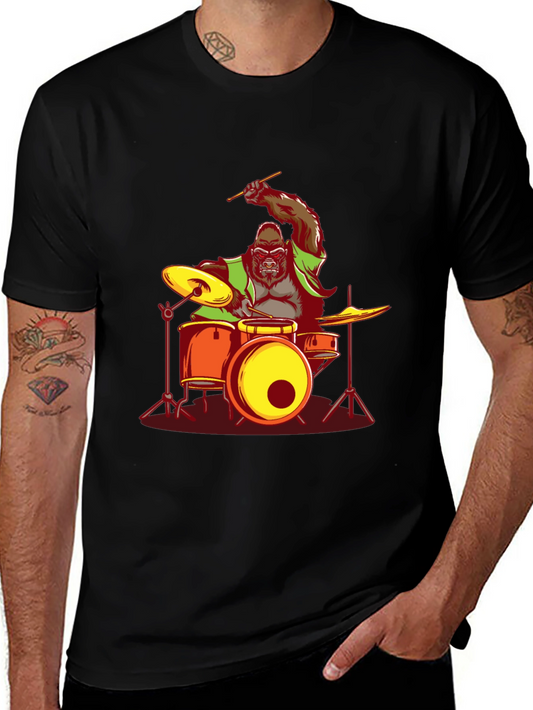 Gorilla Drummer Graphic Tee - Rock On!