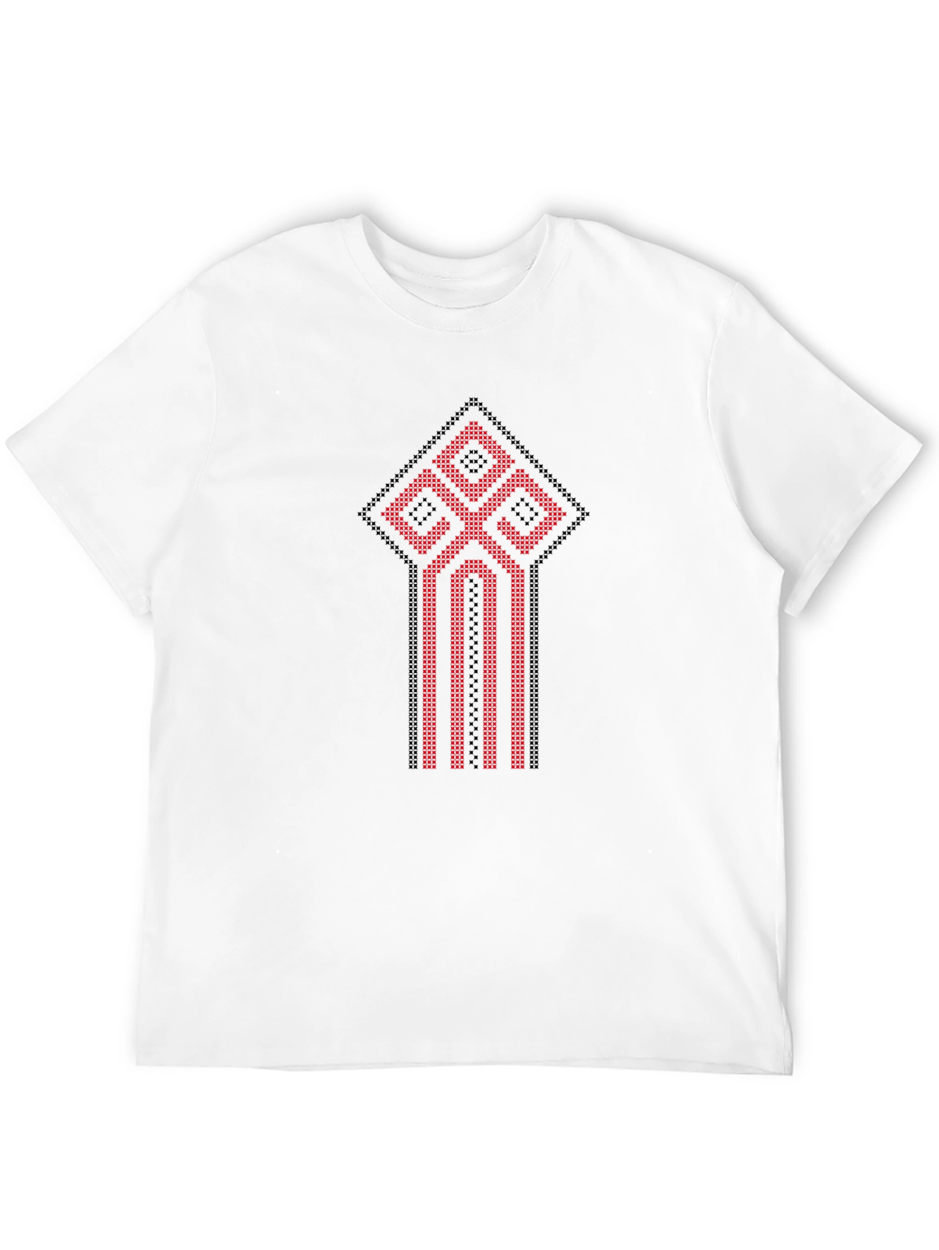 Embroidered Slavic Symbol Black T-Shirt