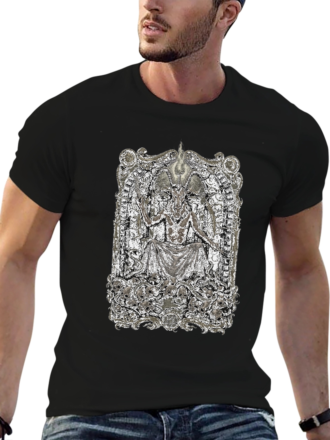 Occult Baphomet Graphic Black Tee