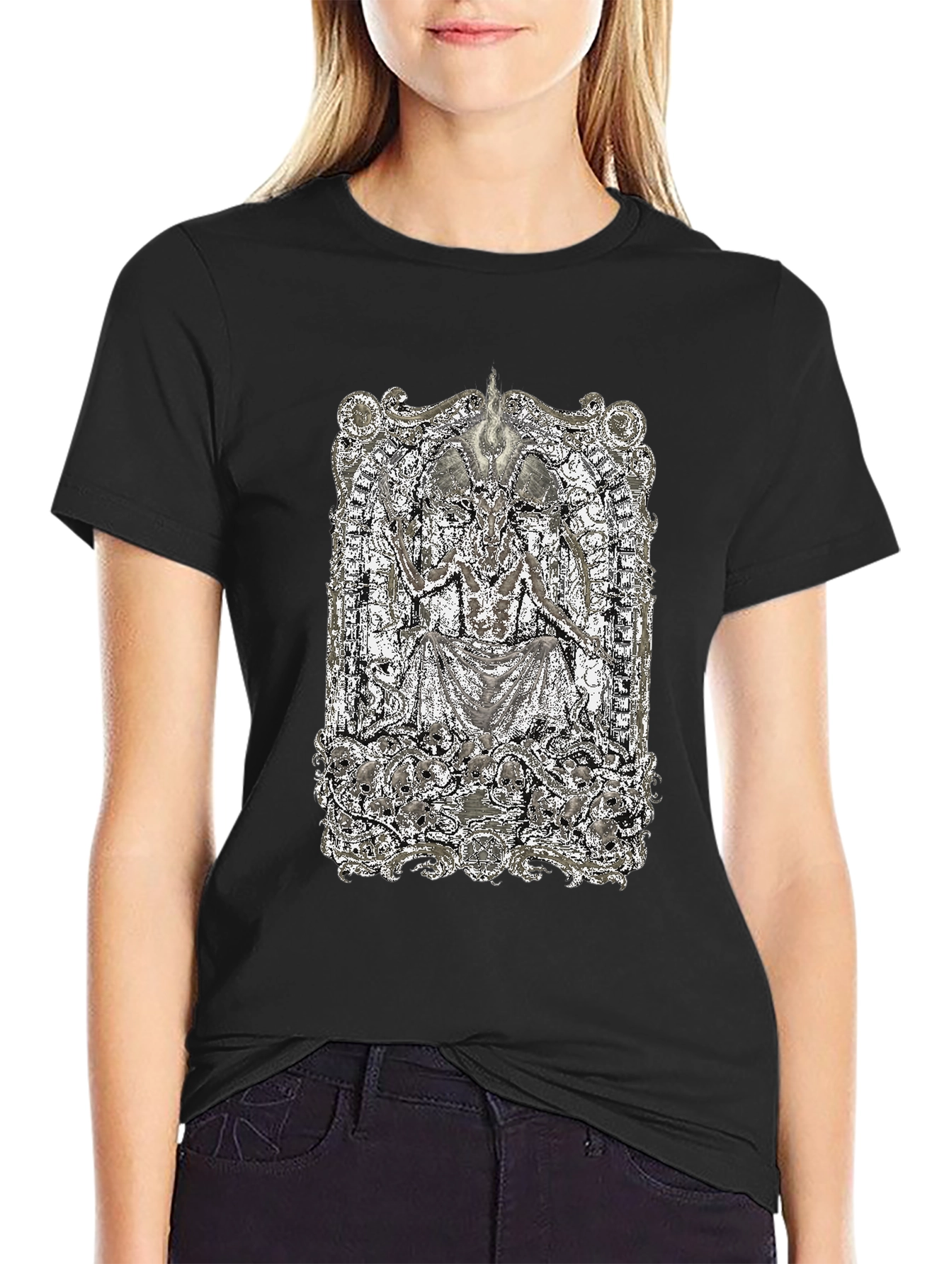Occult Baphomet Graphic Black Tee