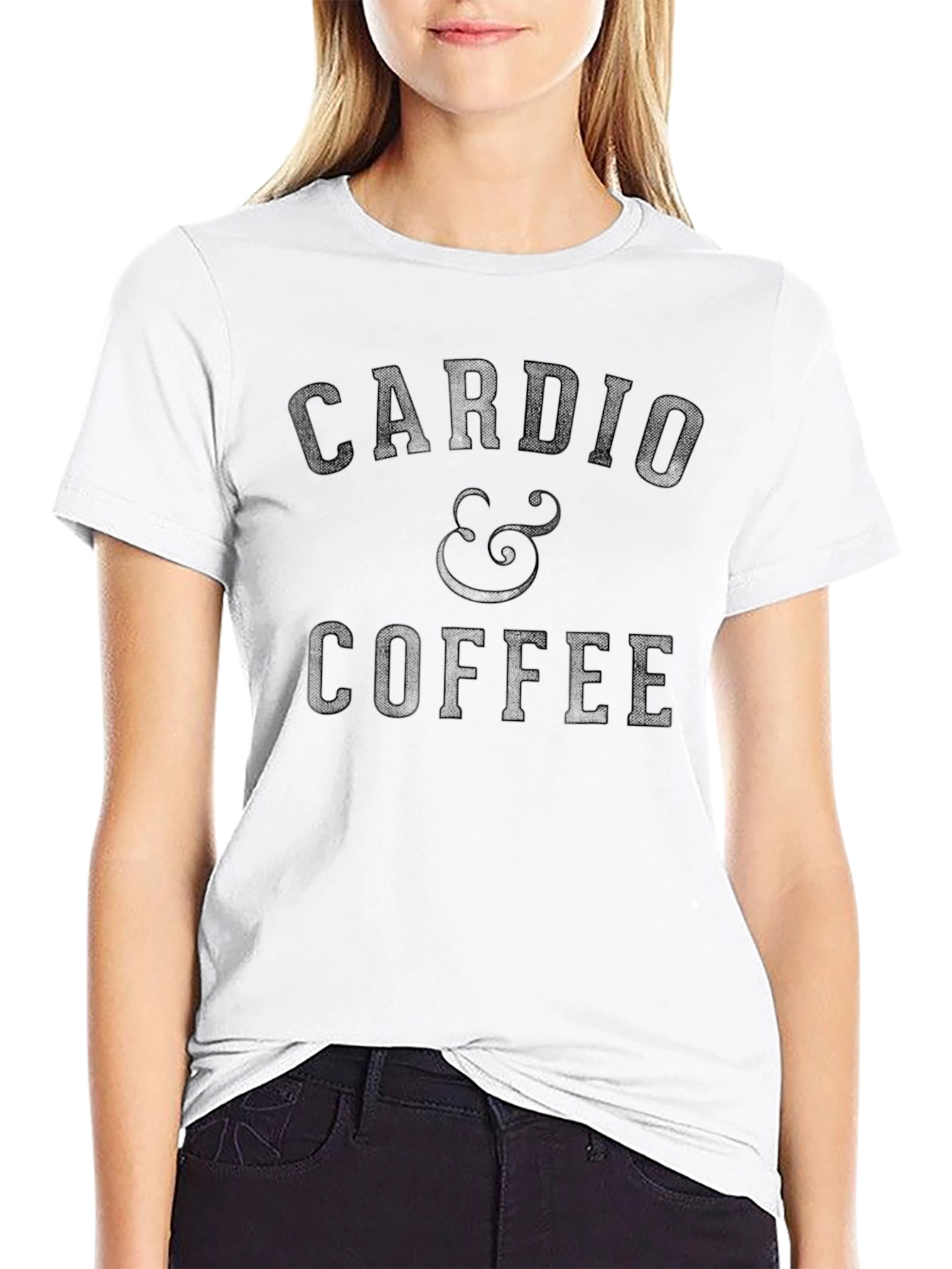 Cardio & Coffee Graphic T-Shirt - Black