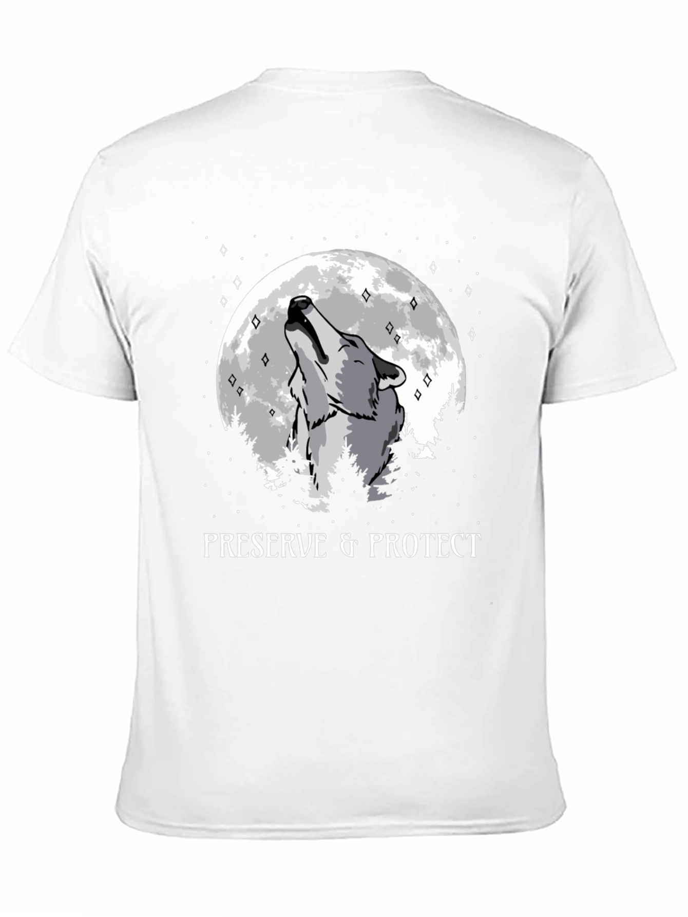 Preserve & Protect Wolf Howling at Moon T-Shirt