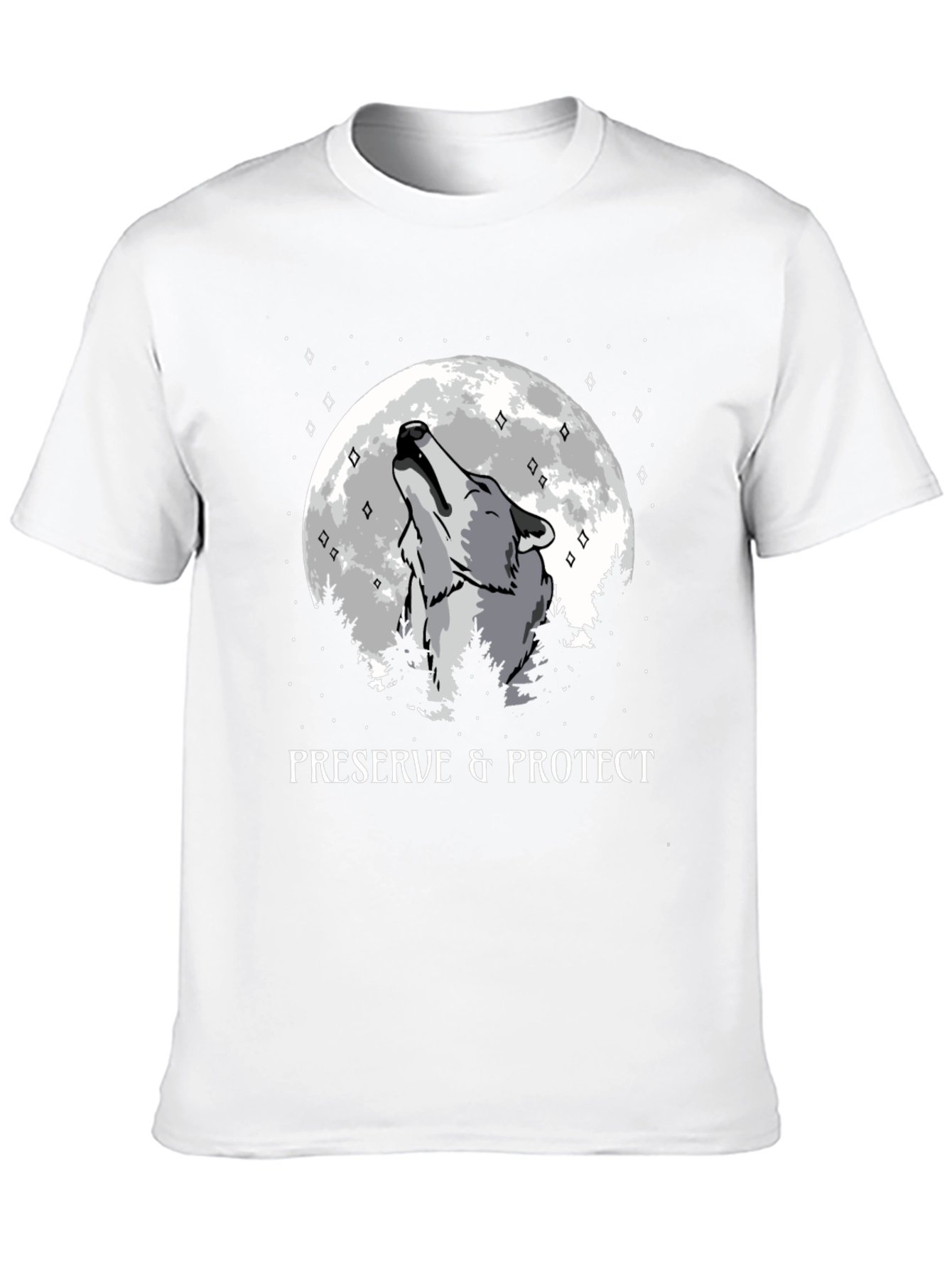 Preserve & Protect Wolf Howling at Moon T-Shirt