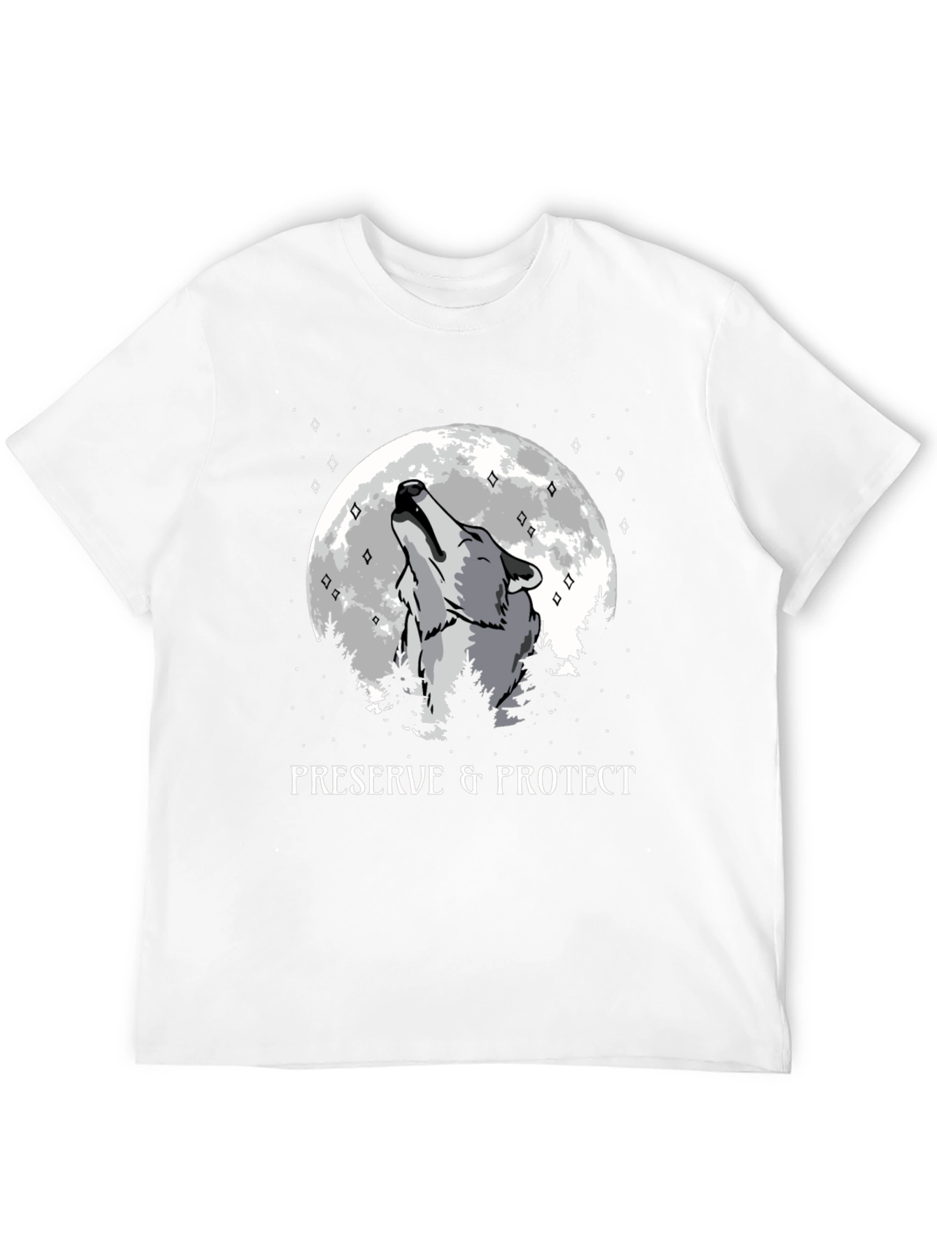 Preserve & Protect Wolf Howling at Moon T-Shirt