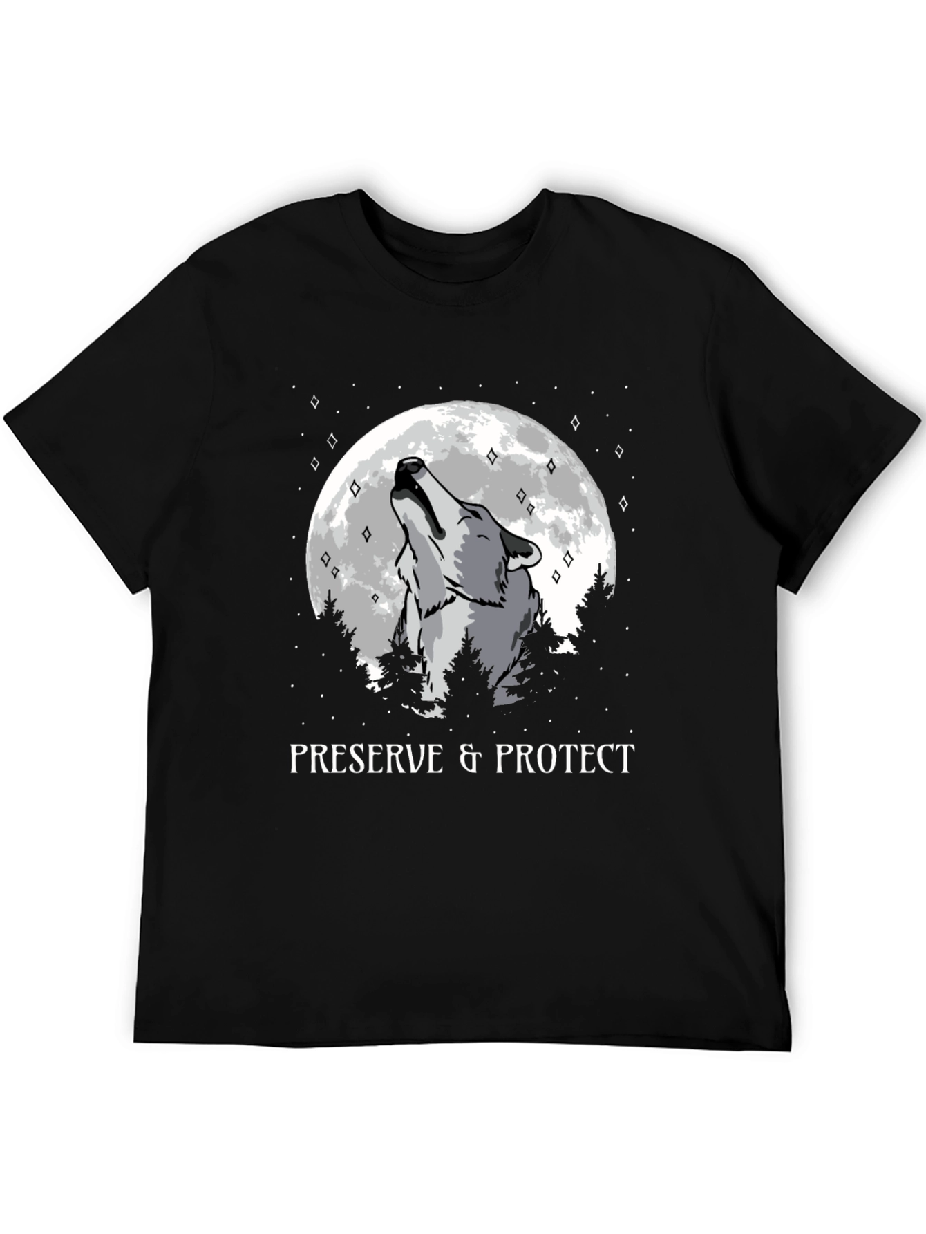 Preserve & Protect Wolf Howling at Moon T-Shirt