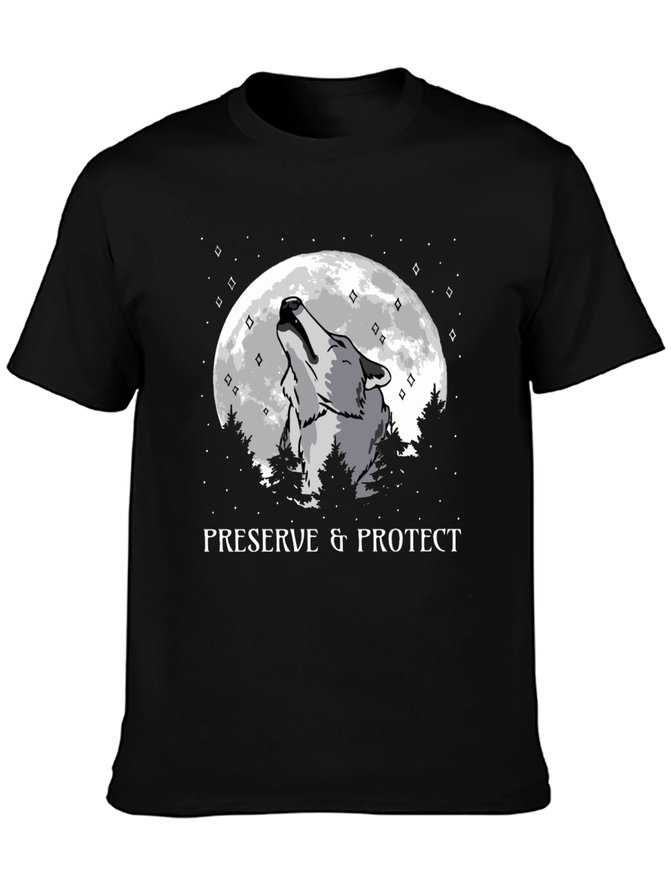 Preserve & Protect Wolf Howling at Moon T-Shirt