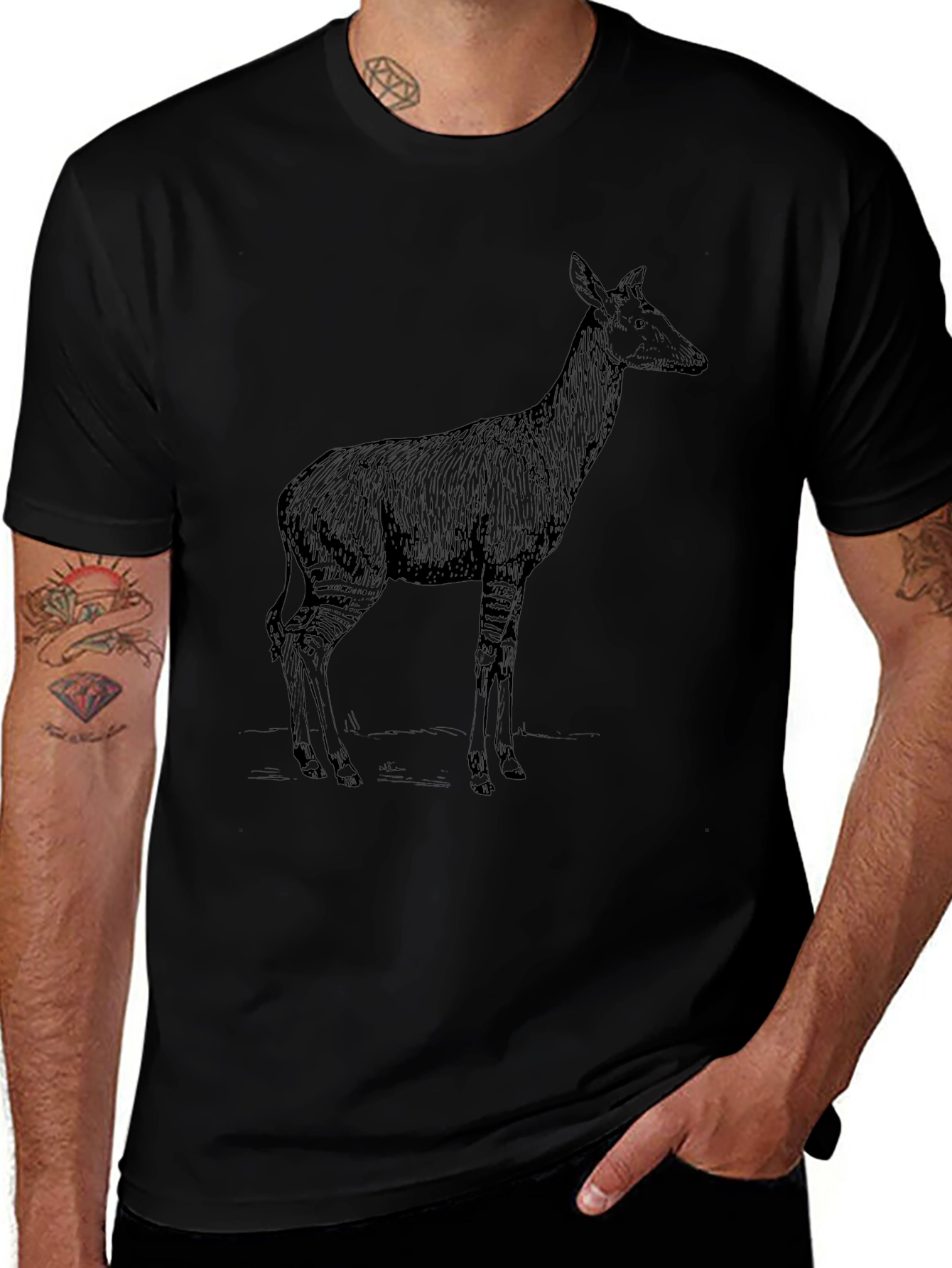 Okapi Graphic Tee - Stylish Animal Print Shirt
