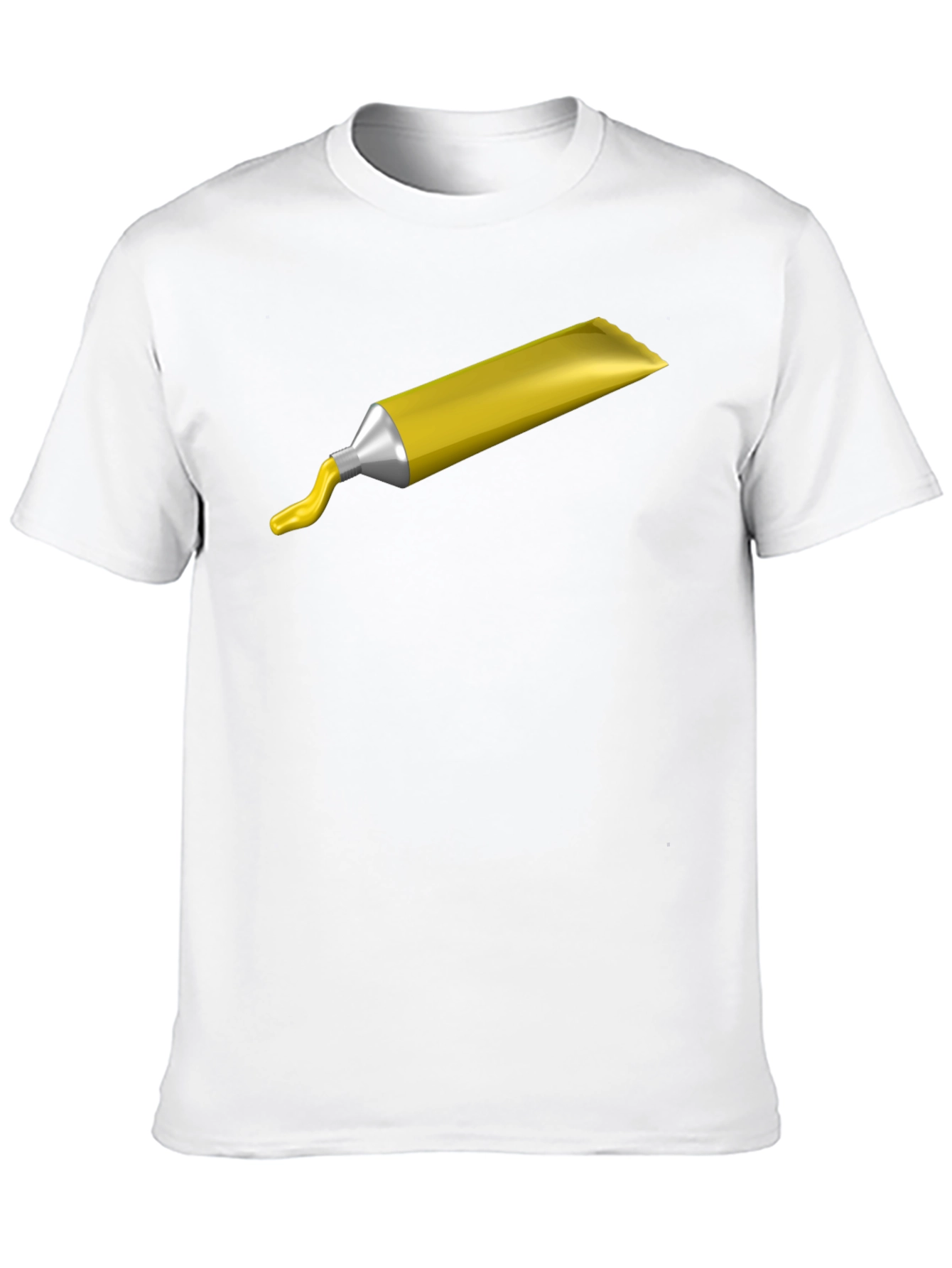 Yellow Paint Tube Graphic Tee - Artsy Casual T-Shirt