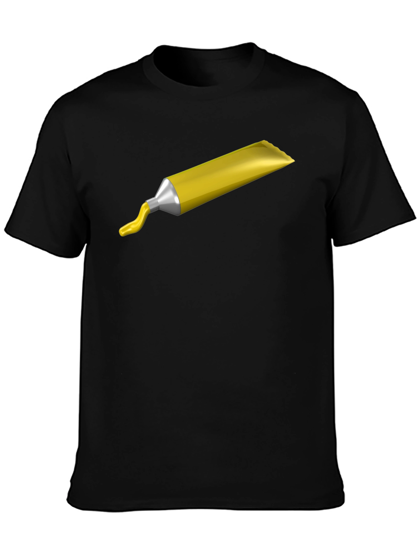 Yellow Paint Tube Graphic Tee - Artsy Casual T-Shirt