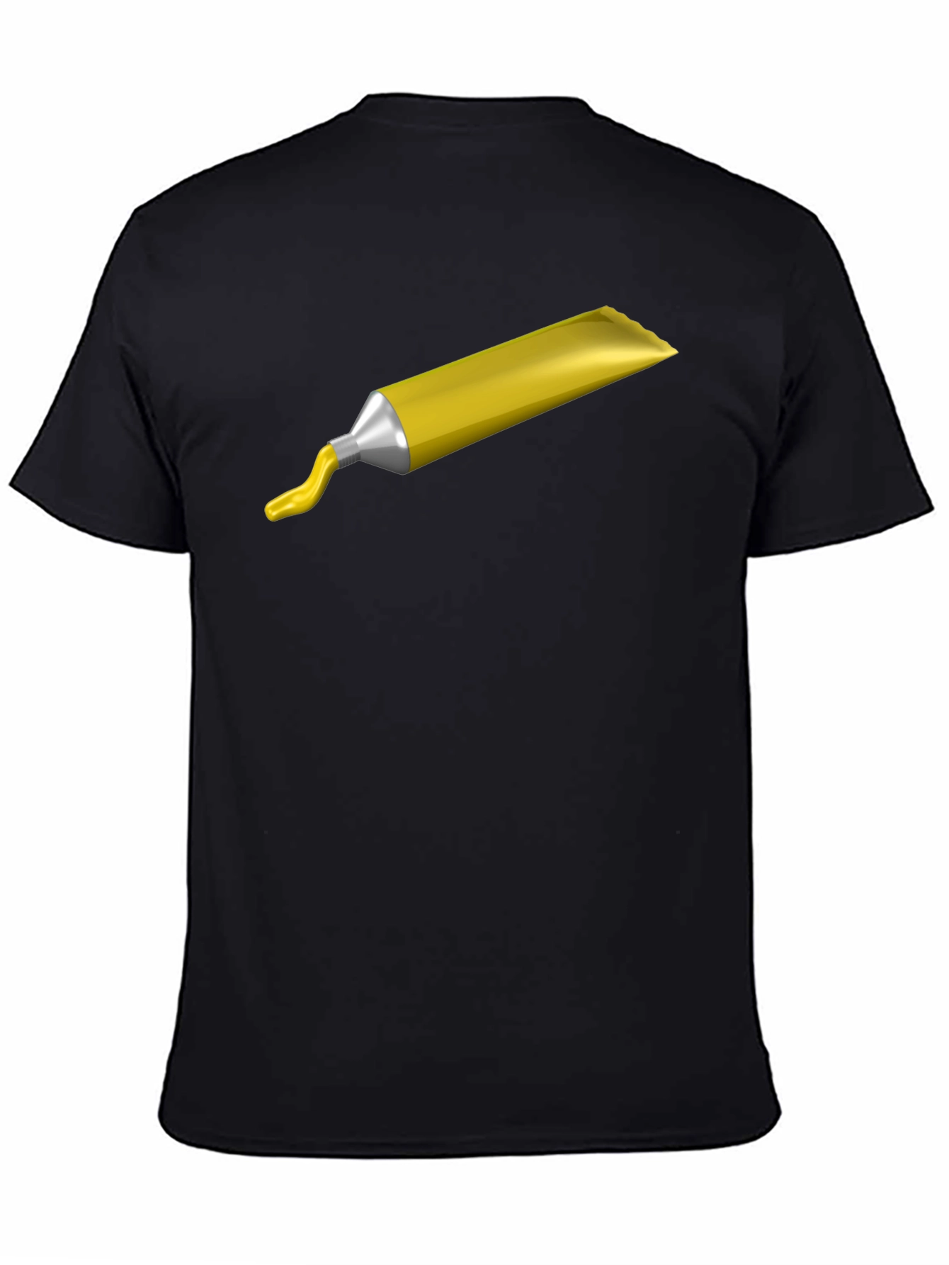 Yellow Paint Tube Graphic Tee - Artsy Casual T-Shirt