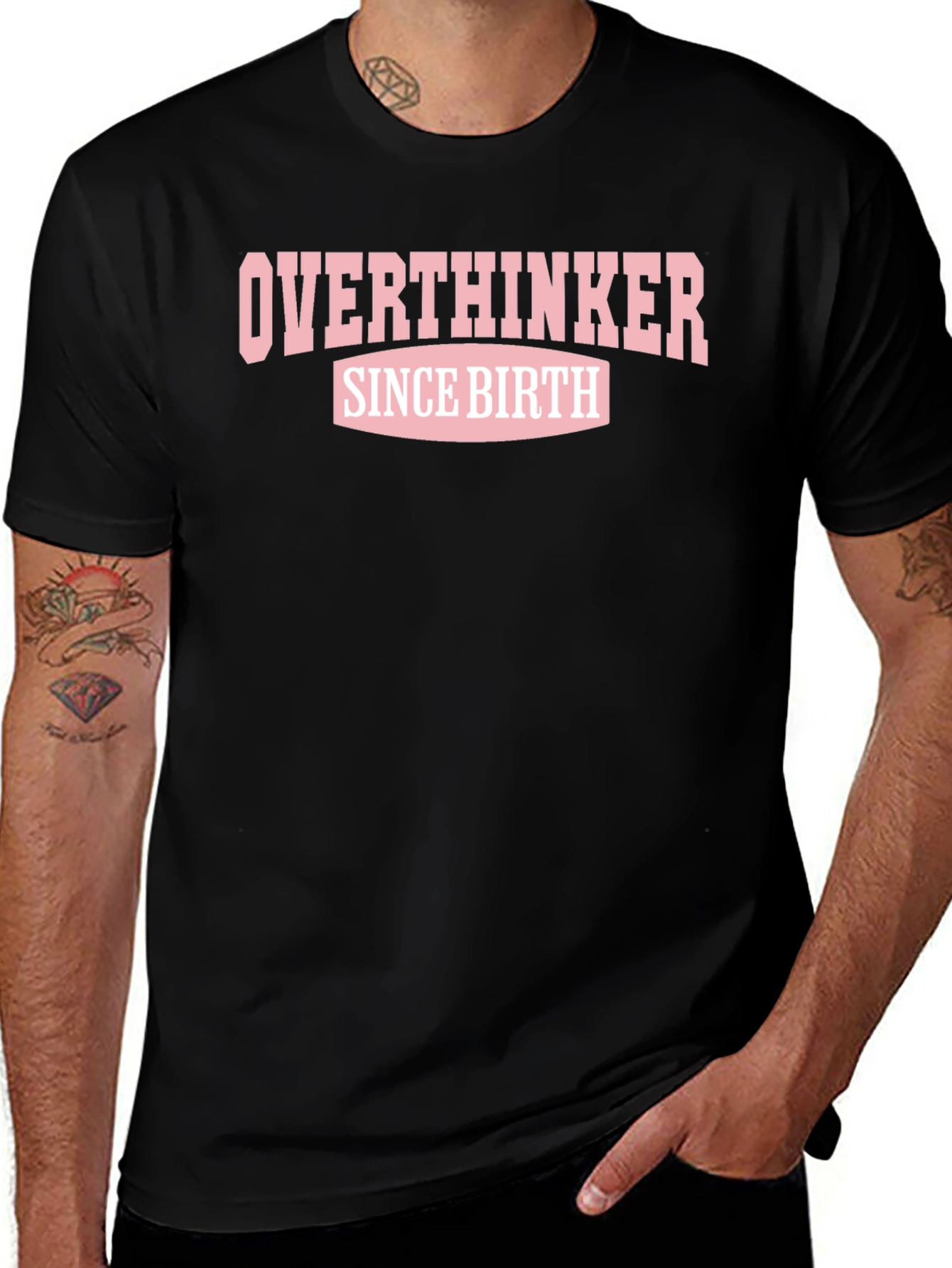 Overthinker Since Birth Graphic Tee - Black