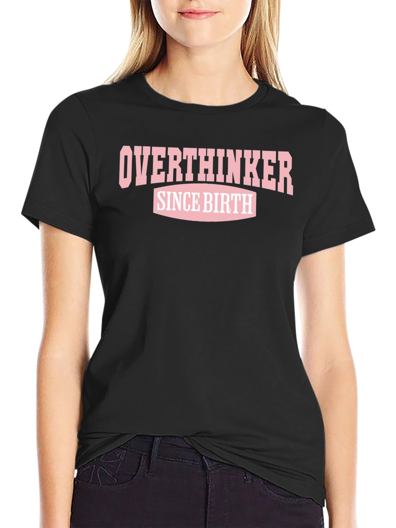 Overthinker Since Birth Graphic Tee - Black