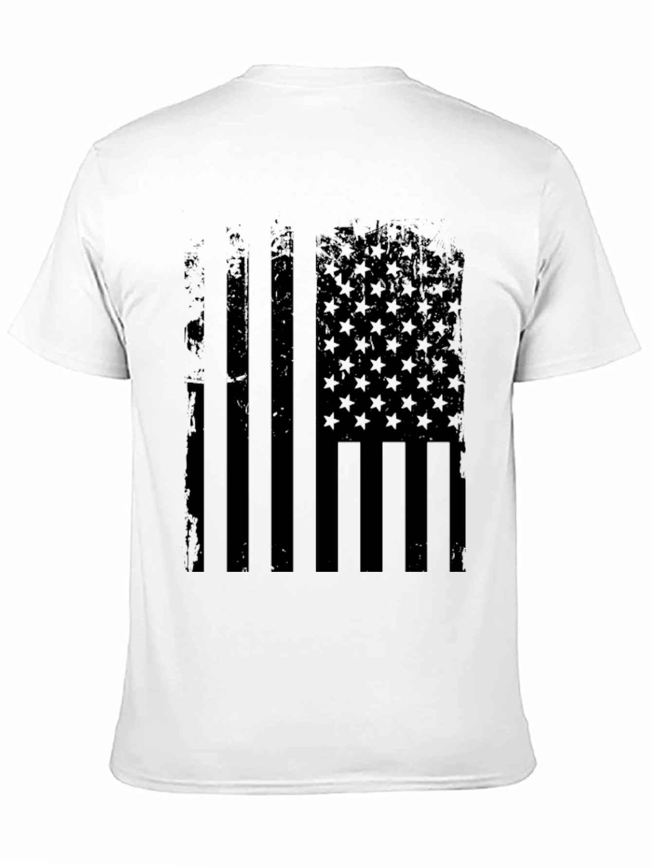 Distressed American Flag Graphic Tee - Black
