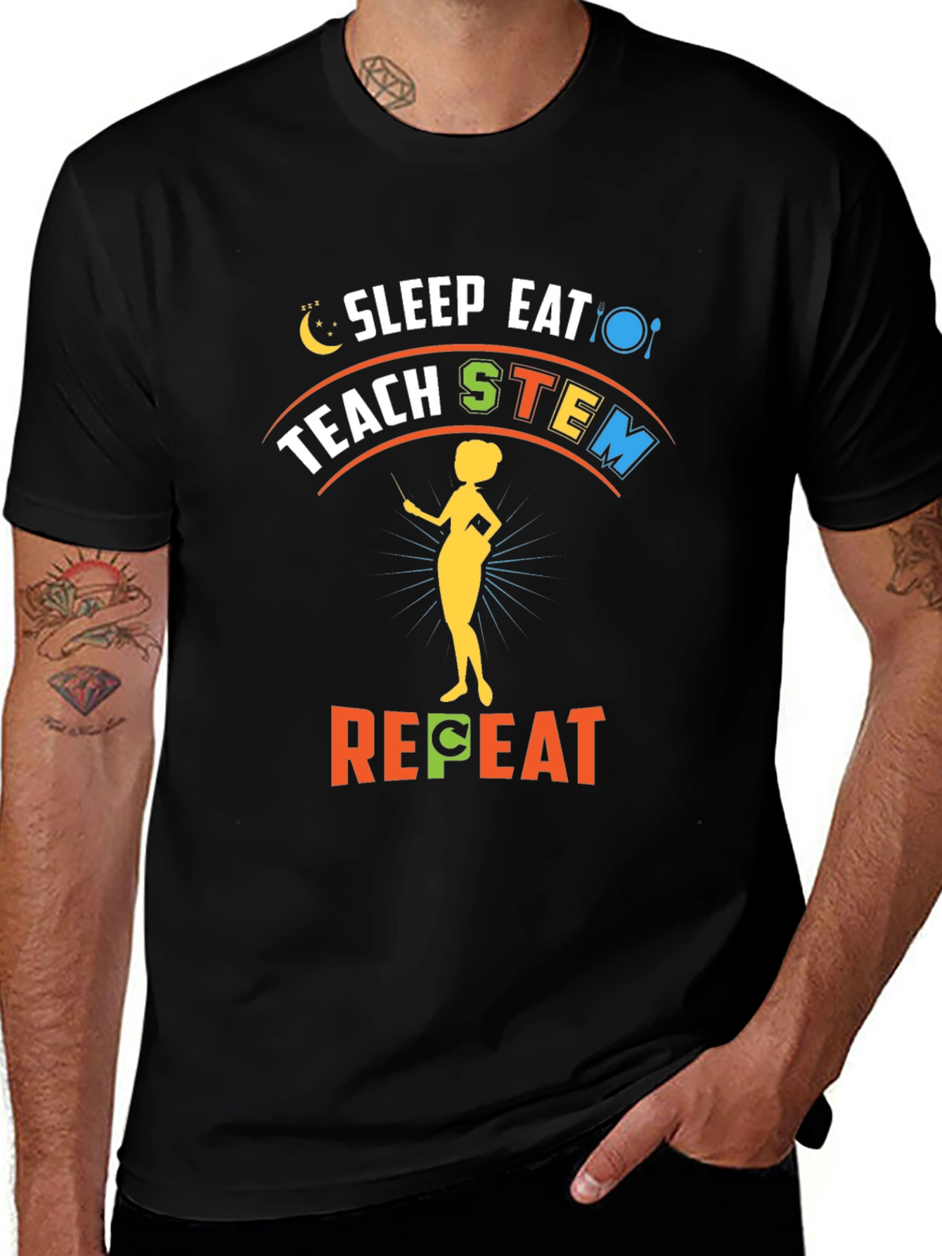 Sleep Eat Teach STEM Repeat T-Shirt