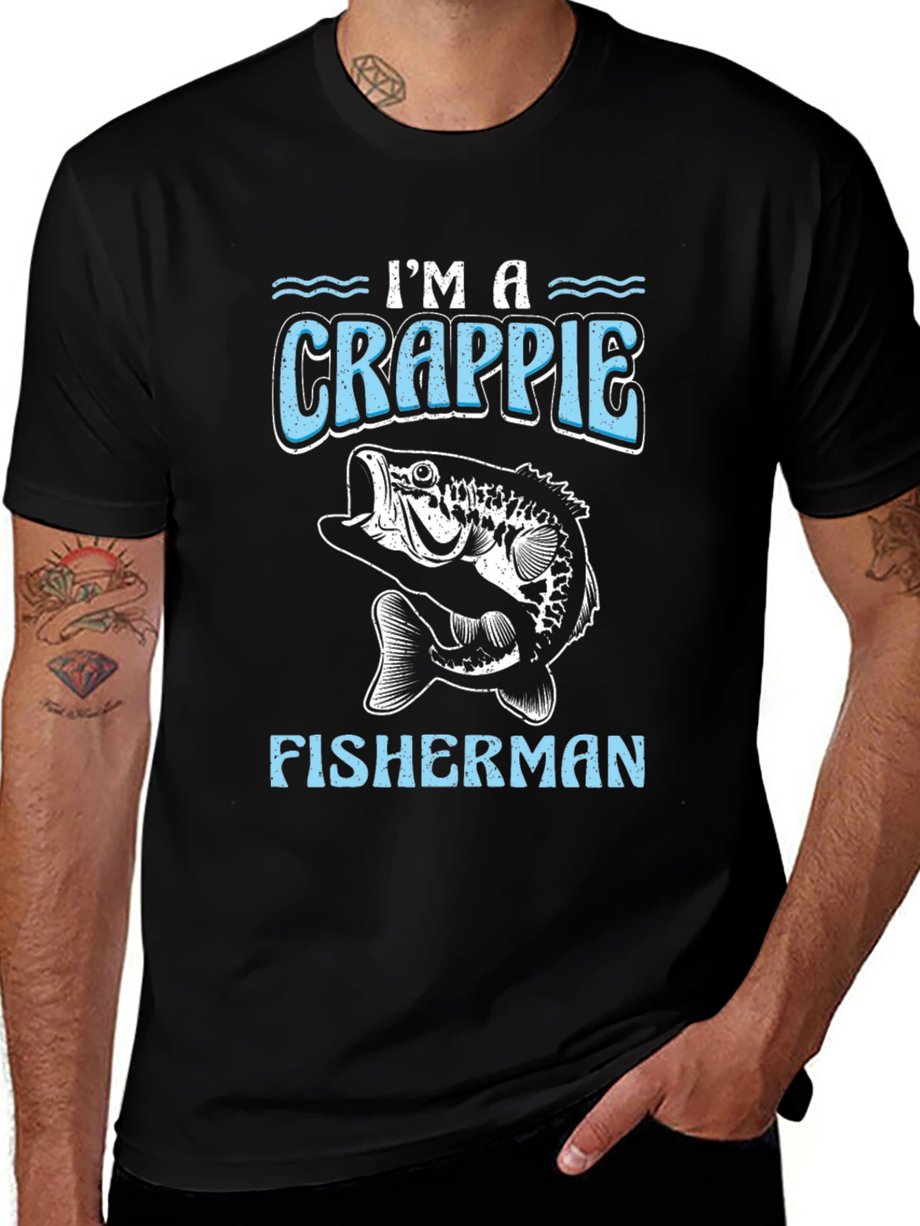 Im a Crappie Fisherman Black T-Shirt