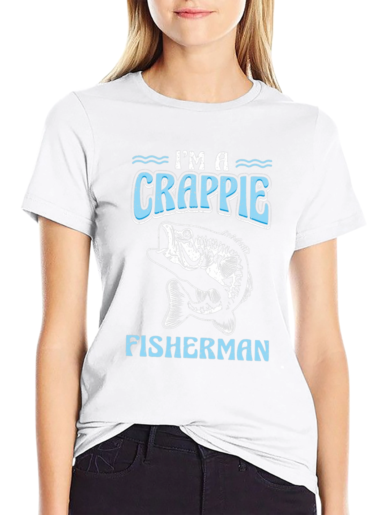 Im a Crappie Fisherman Black T-Shirt