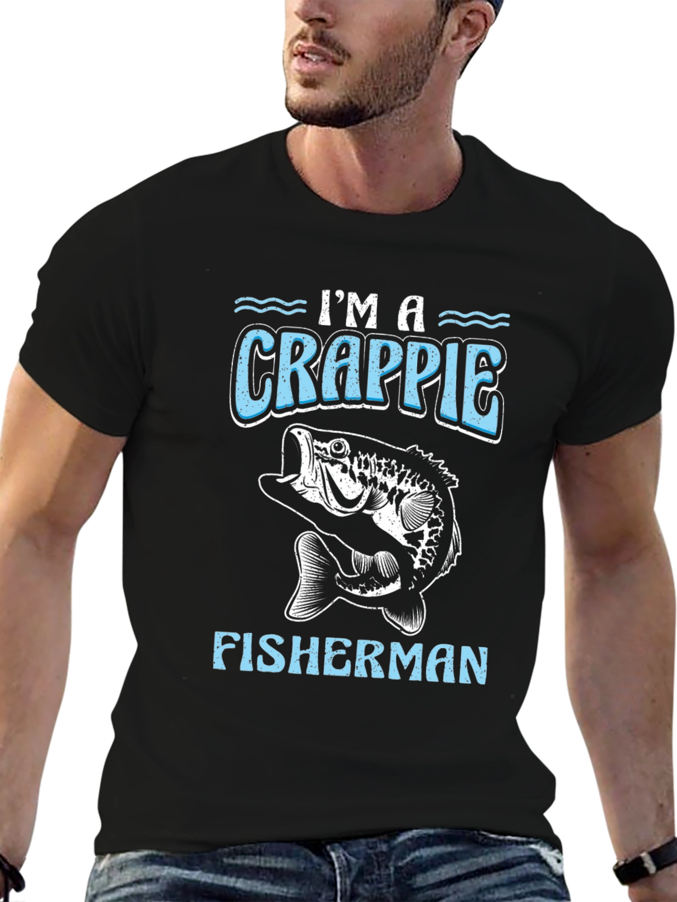 Im a Crappie Fisherman Black T-Shirt