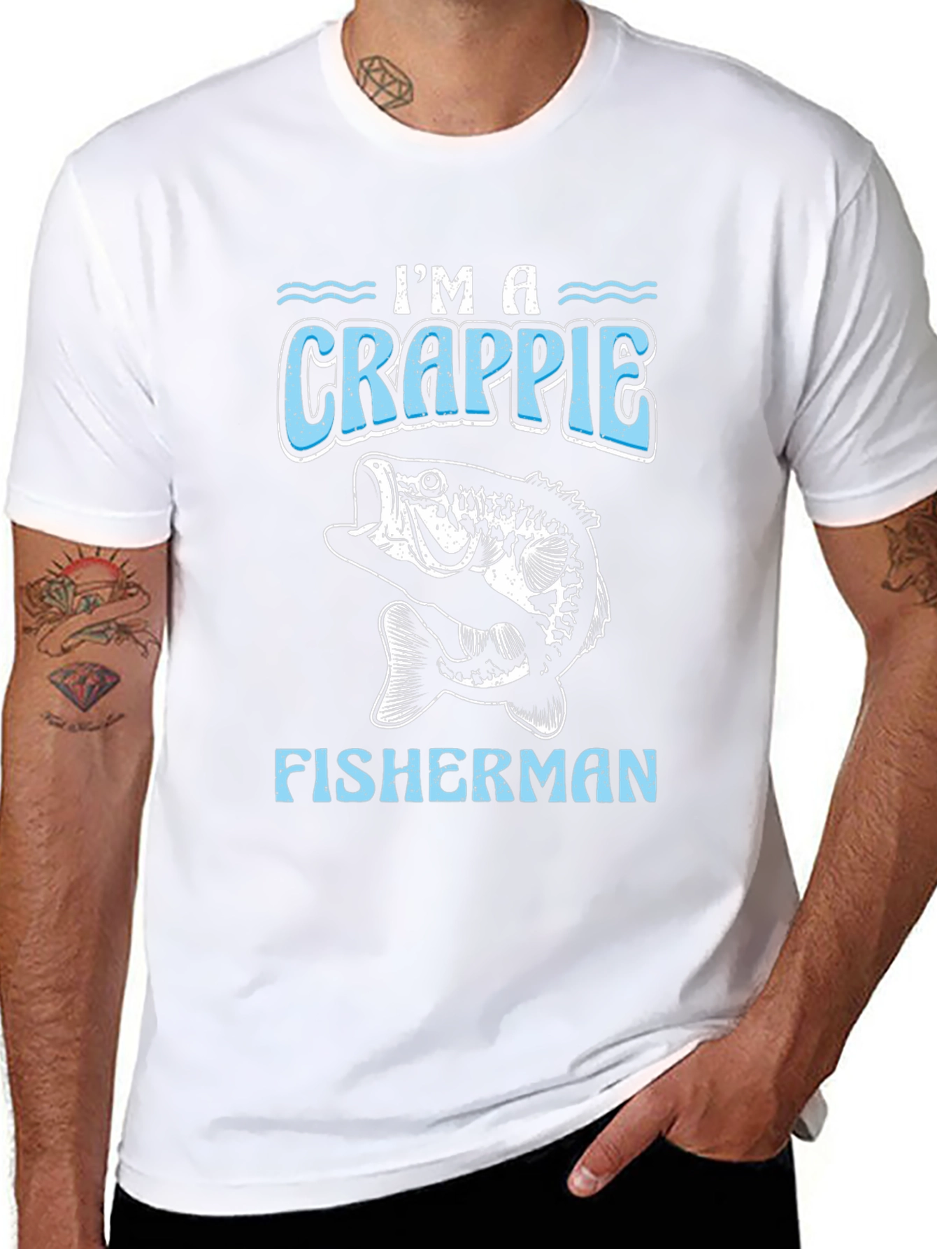 Im a Crappie Fisherman Black T-Shirt