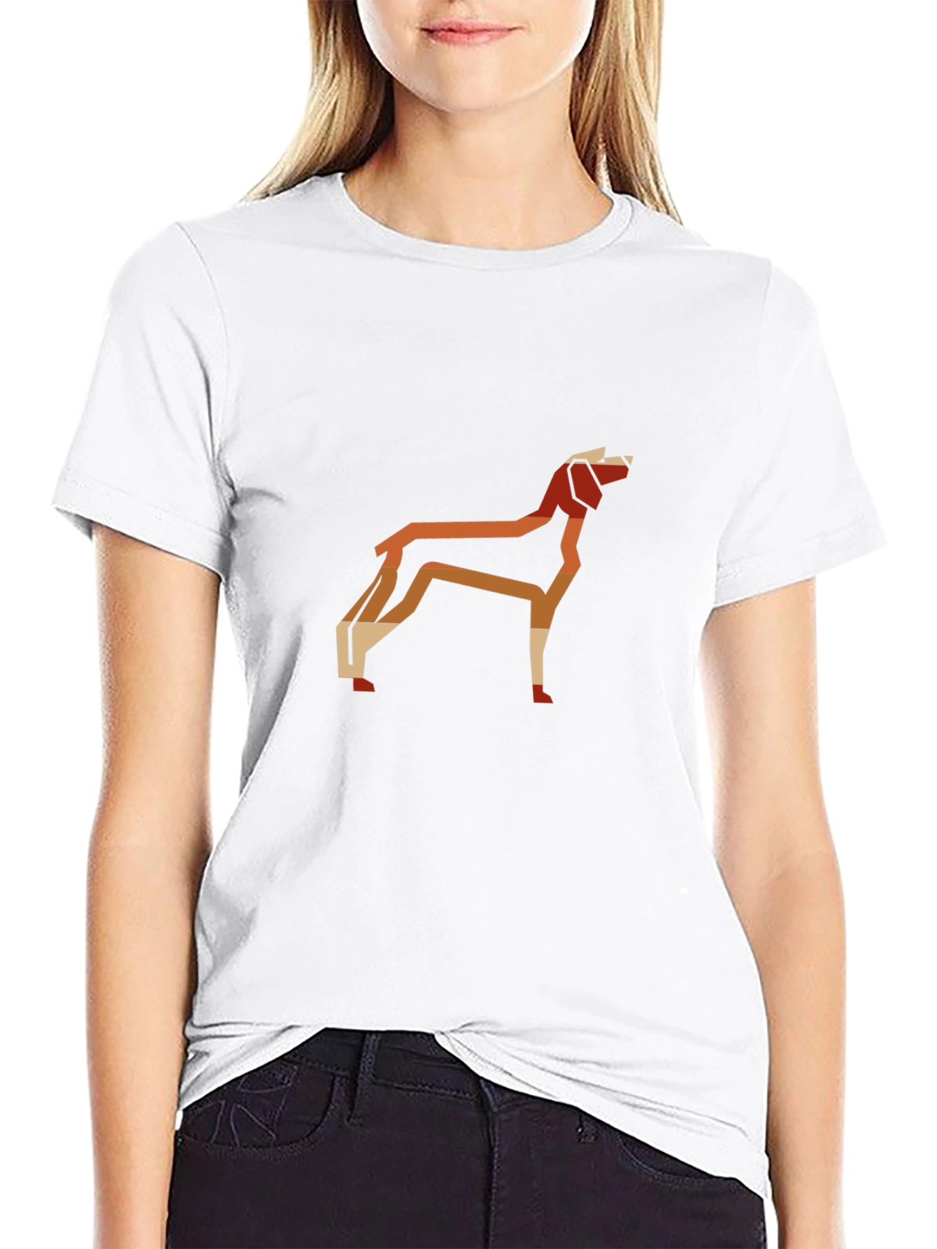 Geometric Dog Graphic Tee - Modern Style