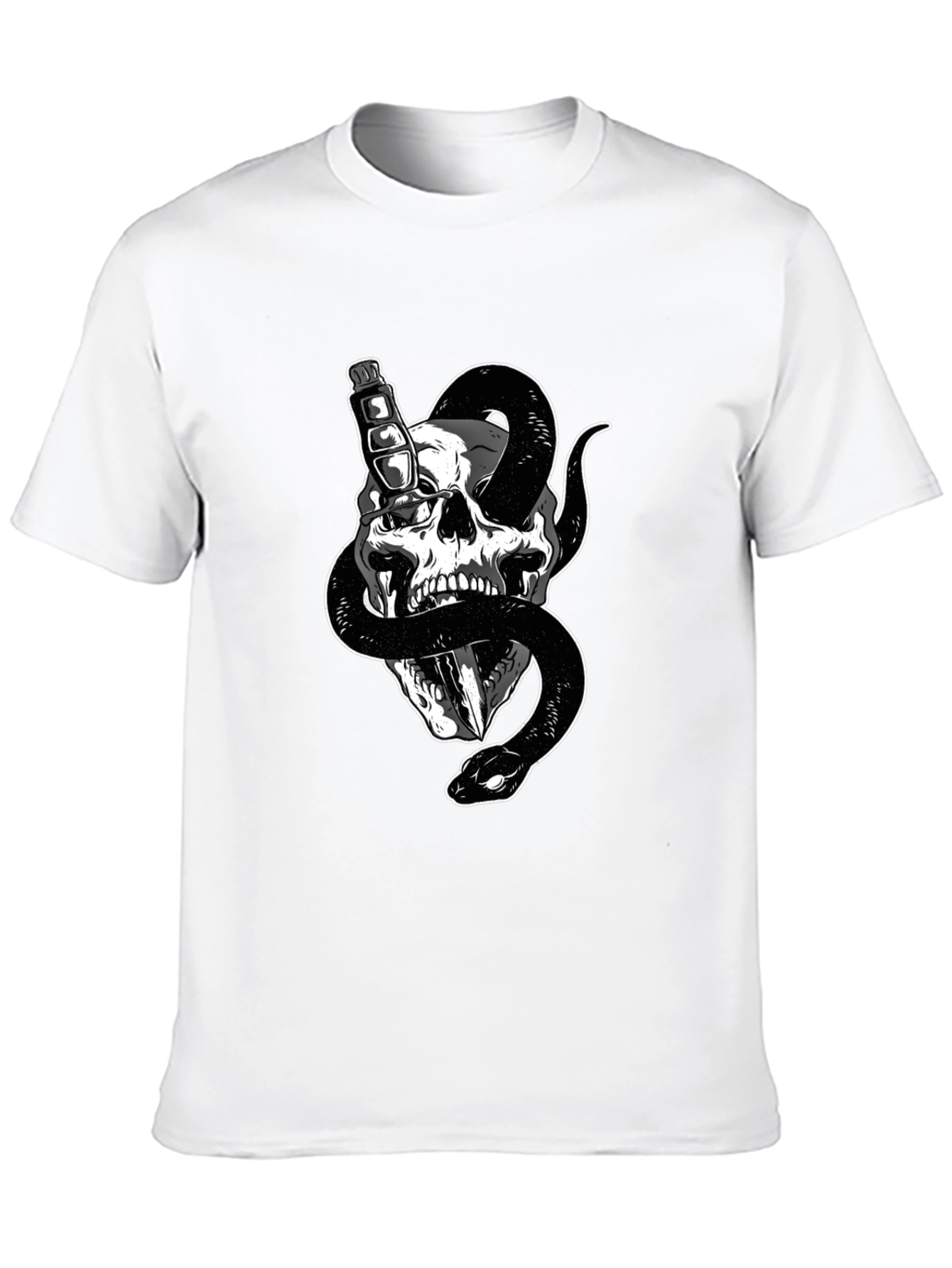 Skull & Snake Graphic Tee - Mens Black T-Shirt