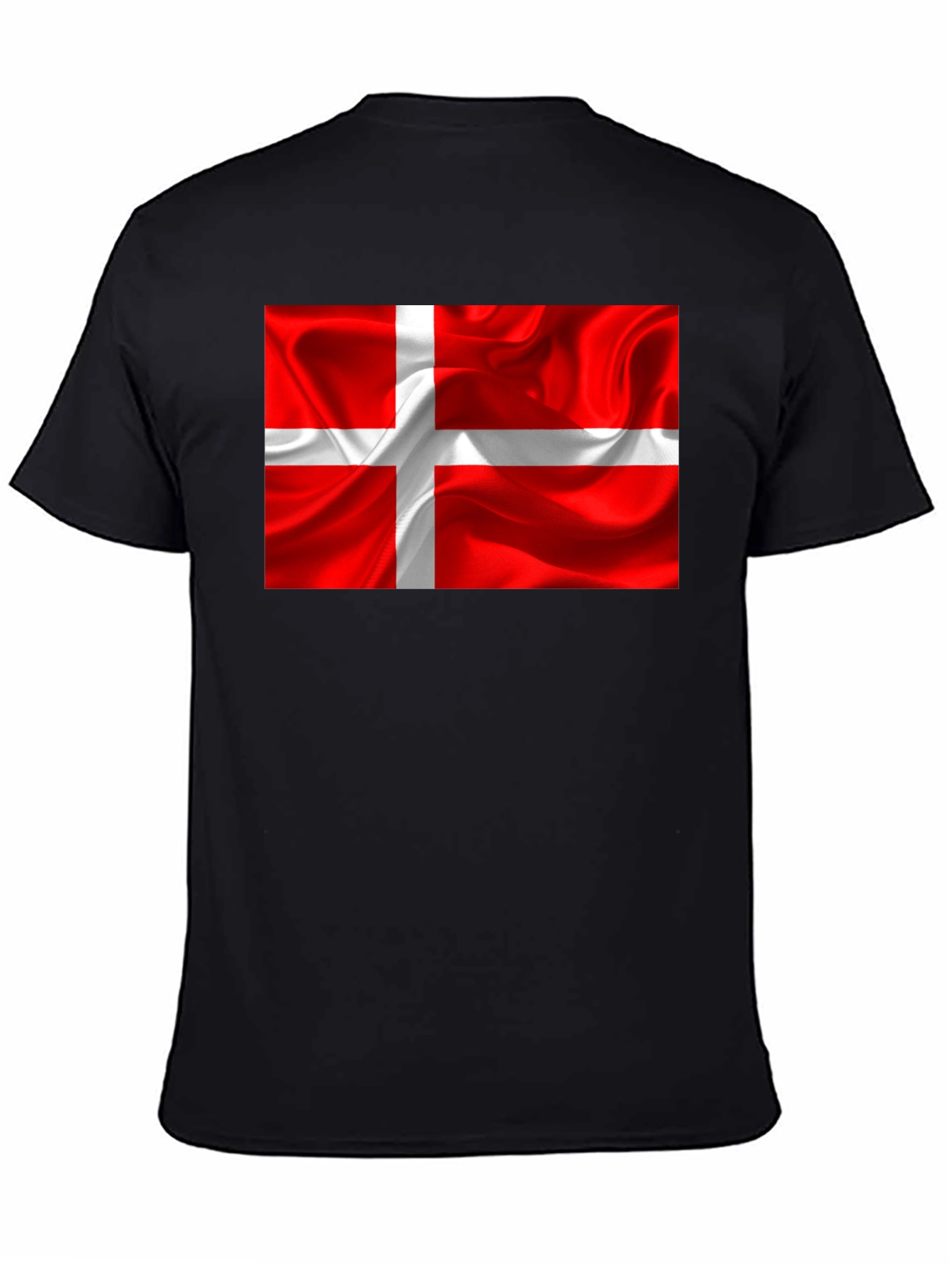 Denmark Flag T-Shirt - Black Cotton Tee