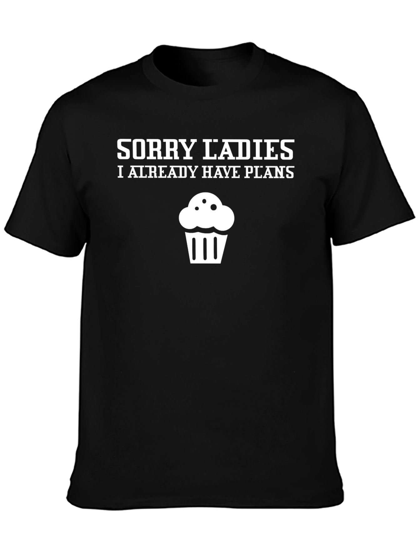Sorry Ladies Cupcake Graphic Tee - Black Cotton