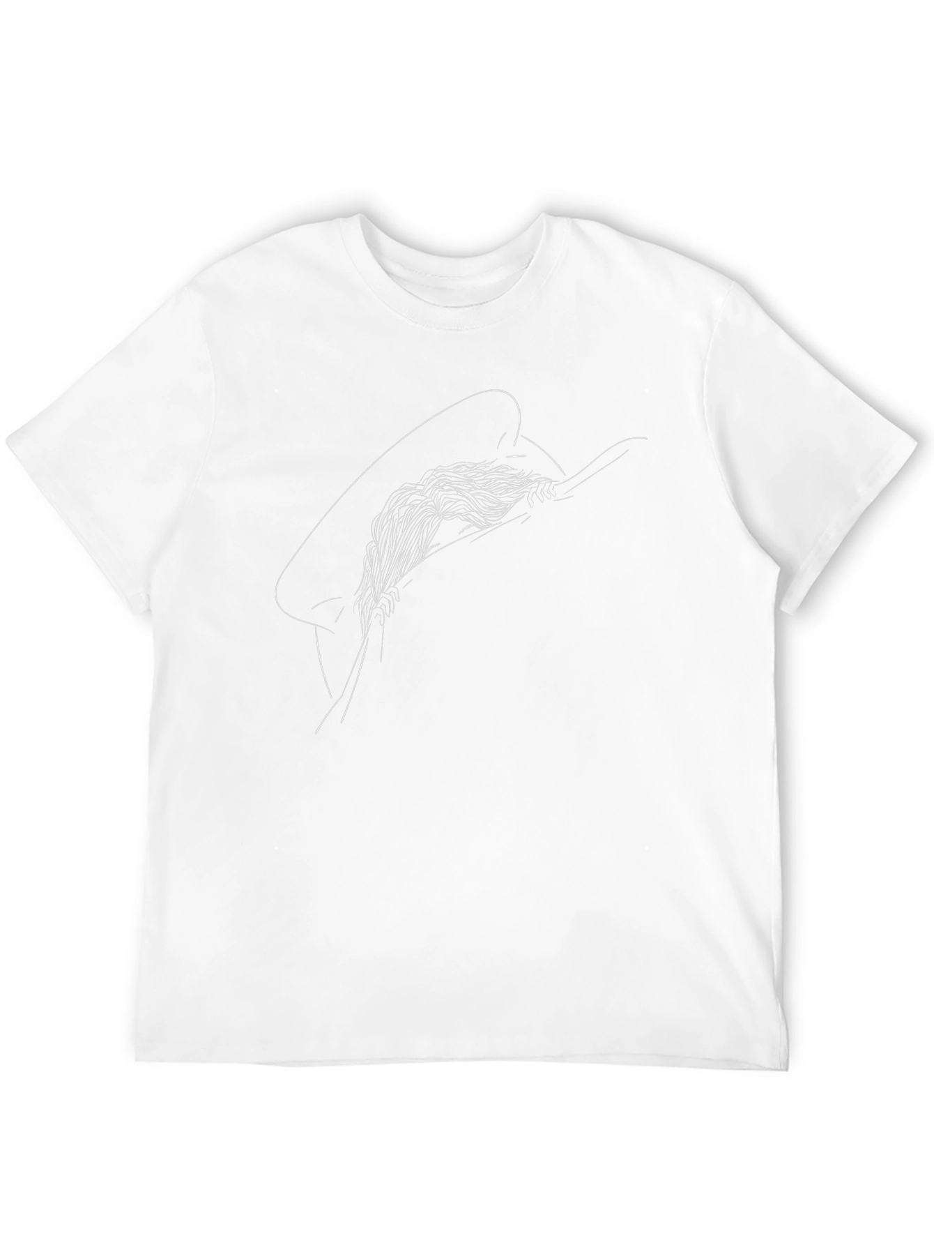 Minimalist Line Art Black T-Shirt