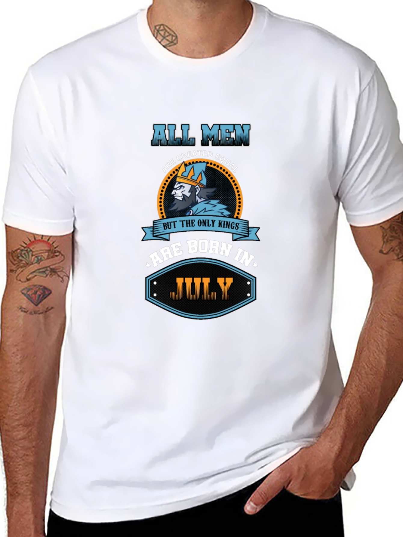 Mens Kings Are Born in July Graphic Tee