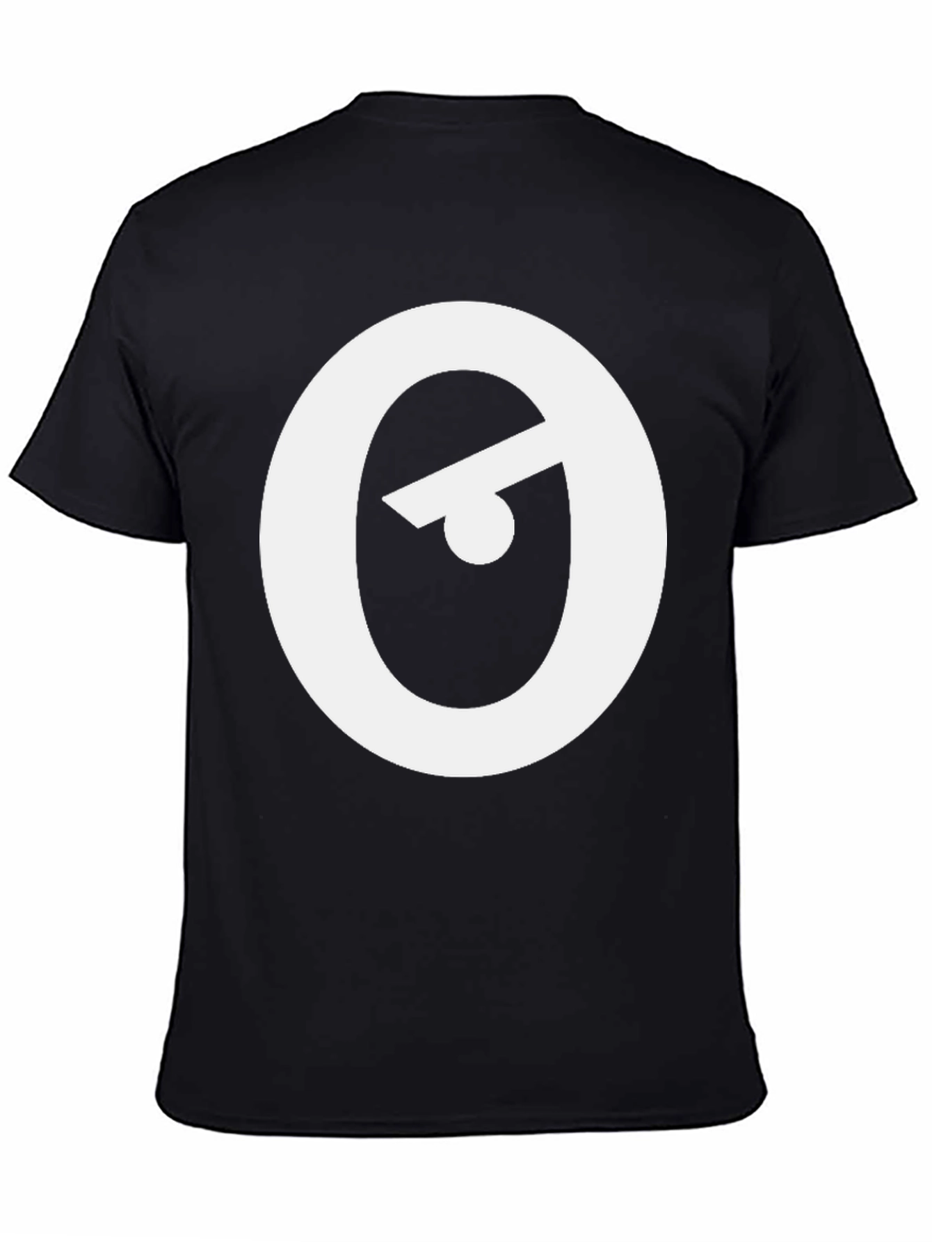 Modern Black T-Shirt with Abstract Eye Logo