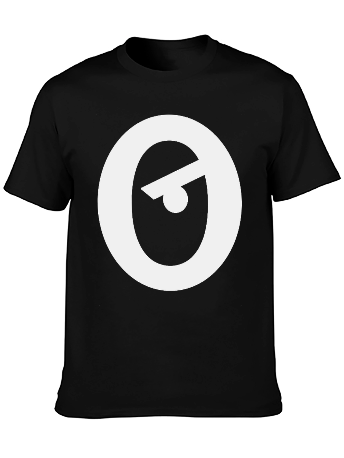 Modern Black T-Shirt with Abstract Eye Logo