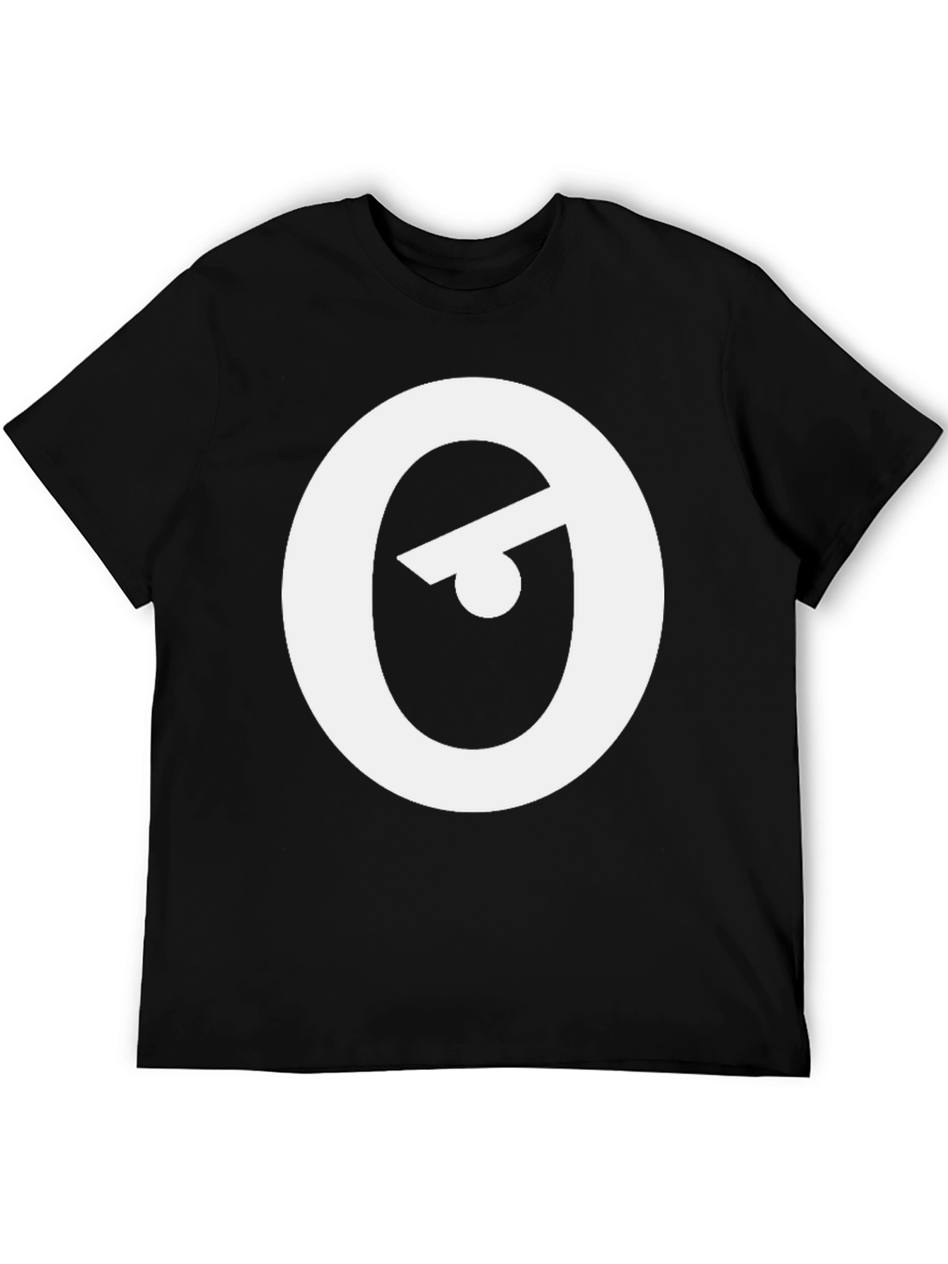 Modern Black T-Shirt with Abstract Eye Logo