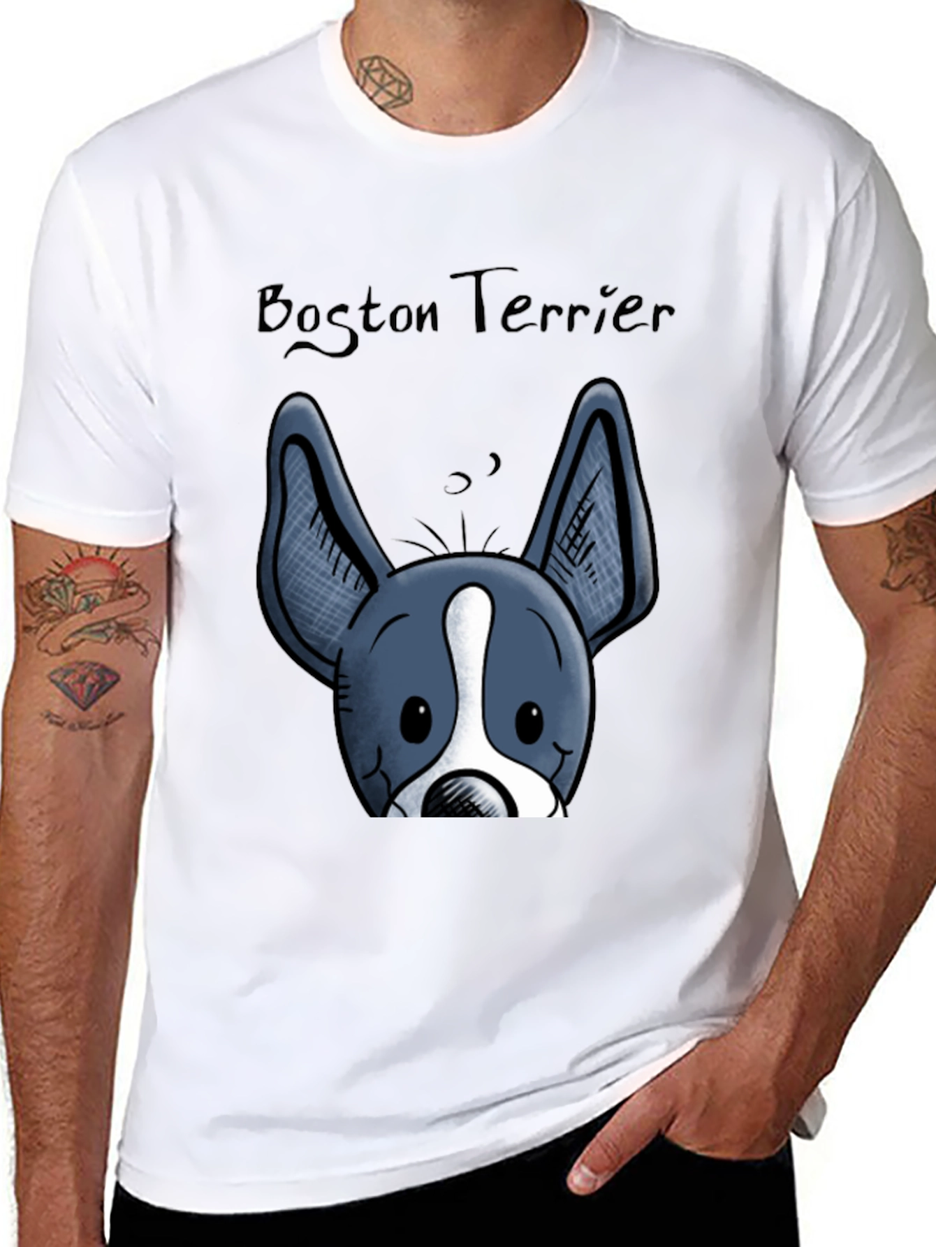 Boston Terrier Graphic T-Shirt - Cute Dog Tee
