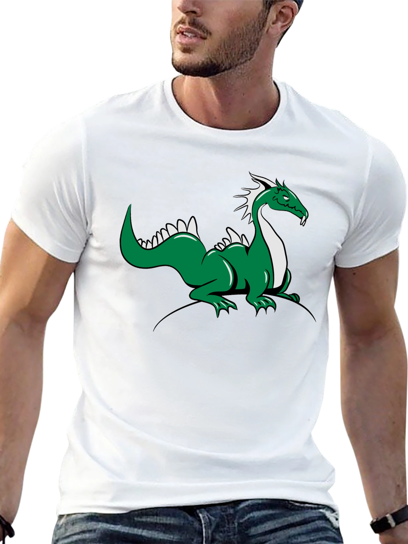 Green Dragon Graphic T-Shirt - Black