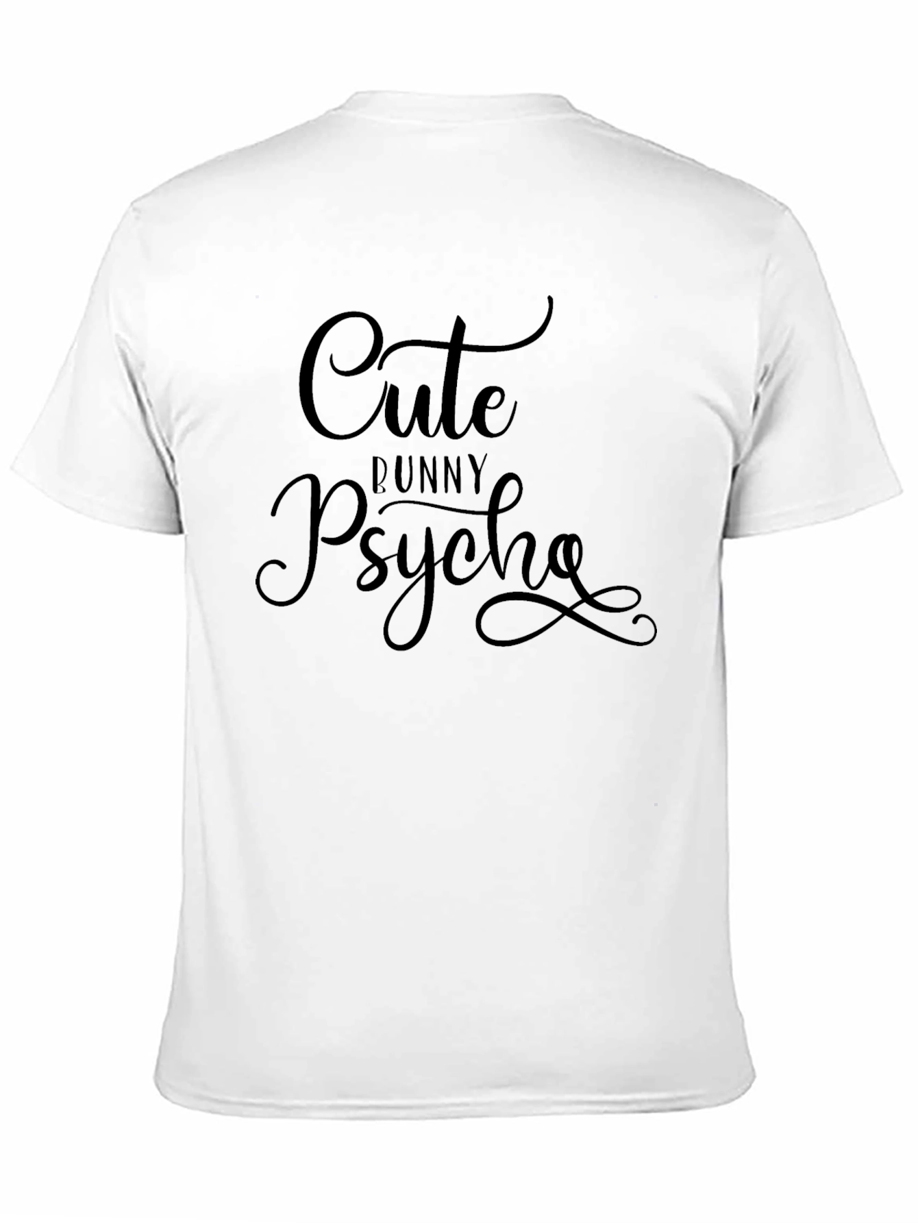 Cute Bunny Psycho Graphic Tee - Black