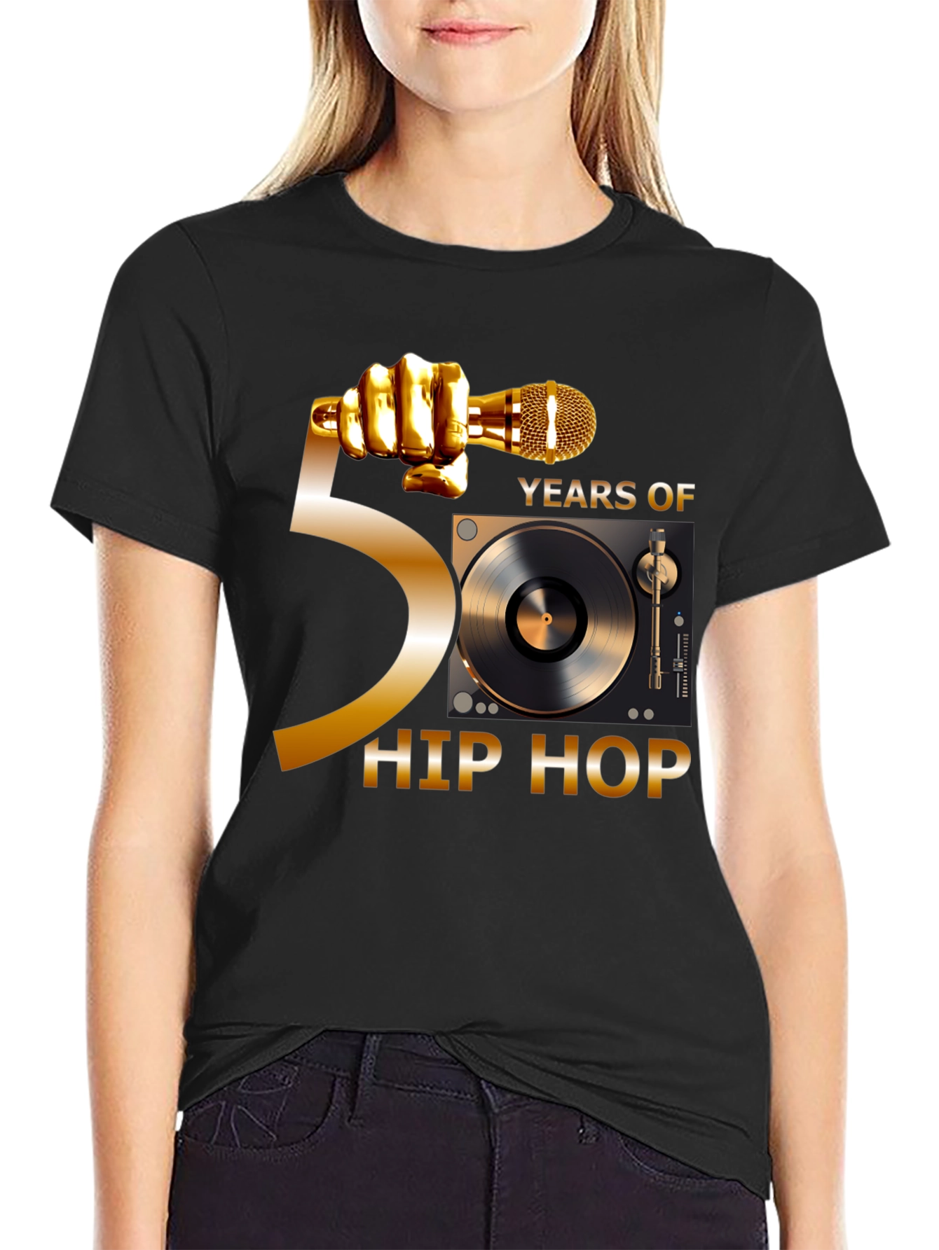 50 Years of Hip Hop Black T-Shirt