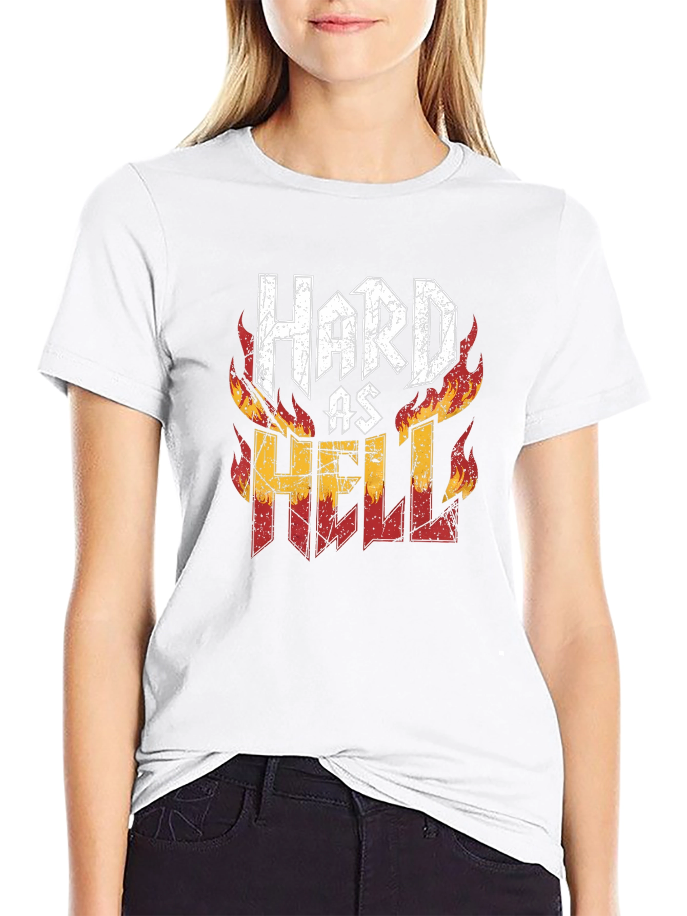 Hard As Hell Graphic Print Tee - Black