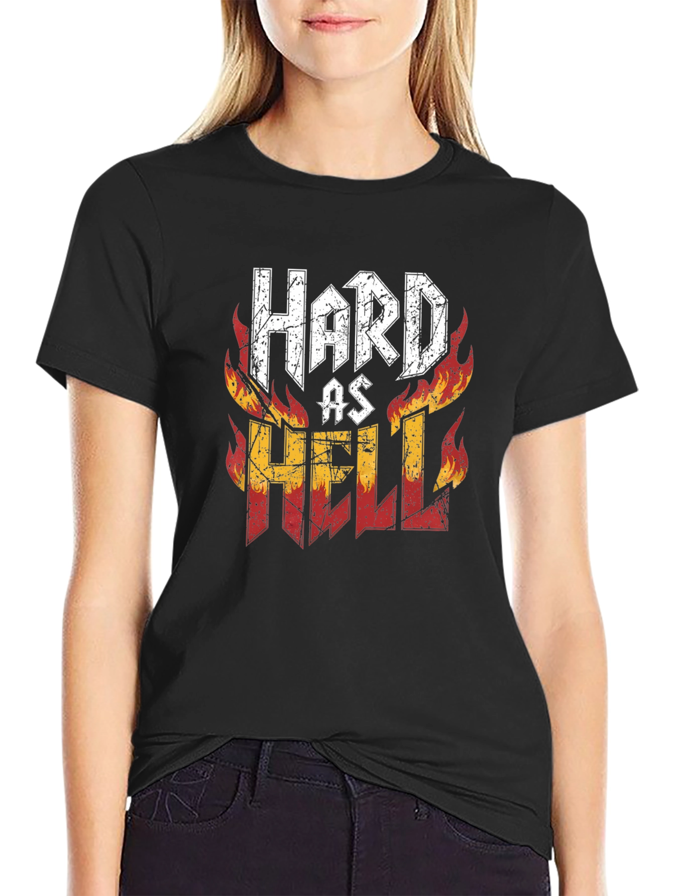 Hard As Hell Graphic Print Tee - Black