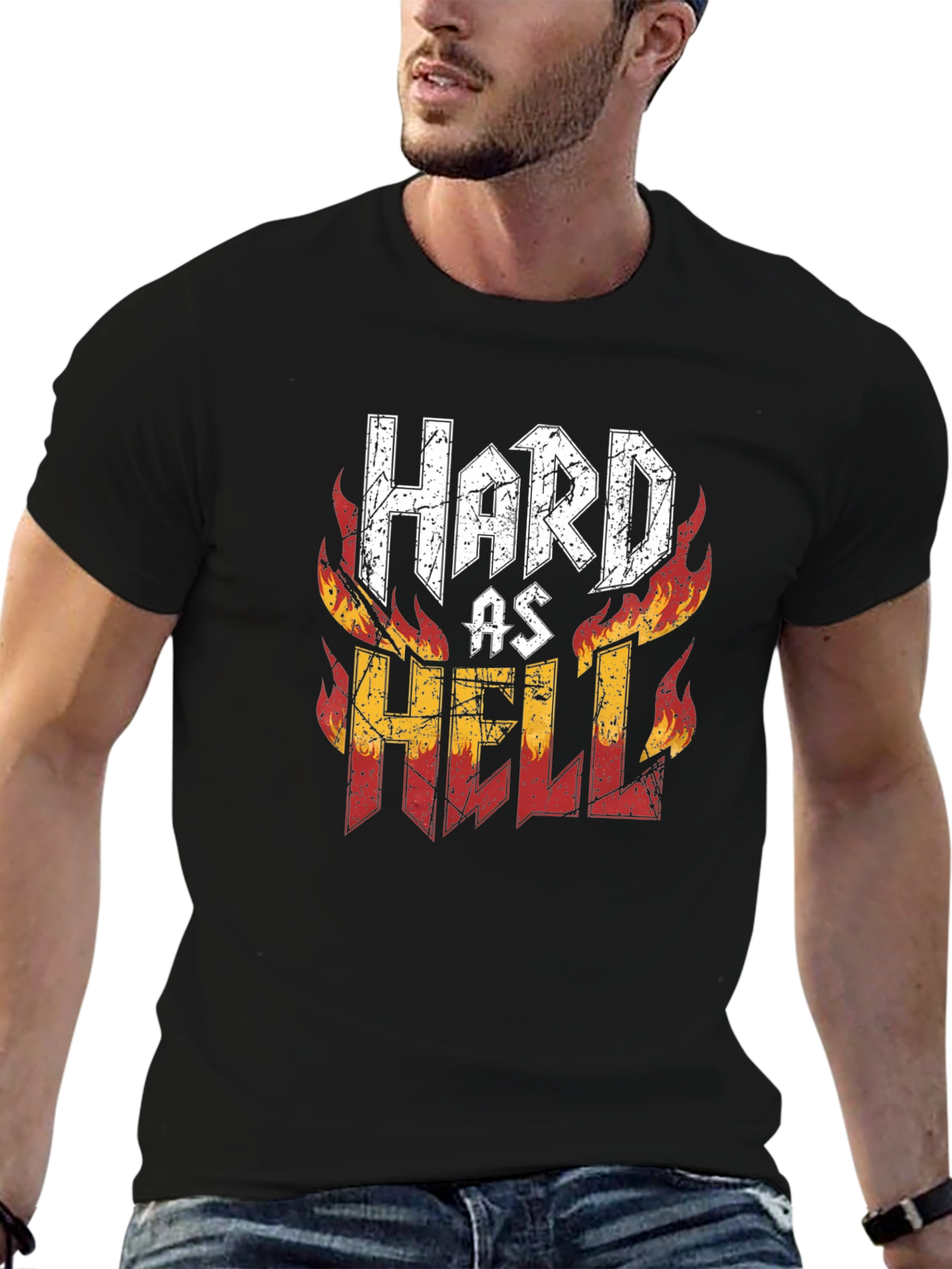 Hard As Hell Graphic Print Tee - Black