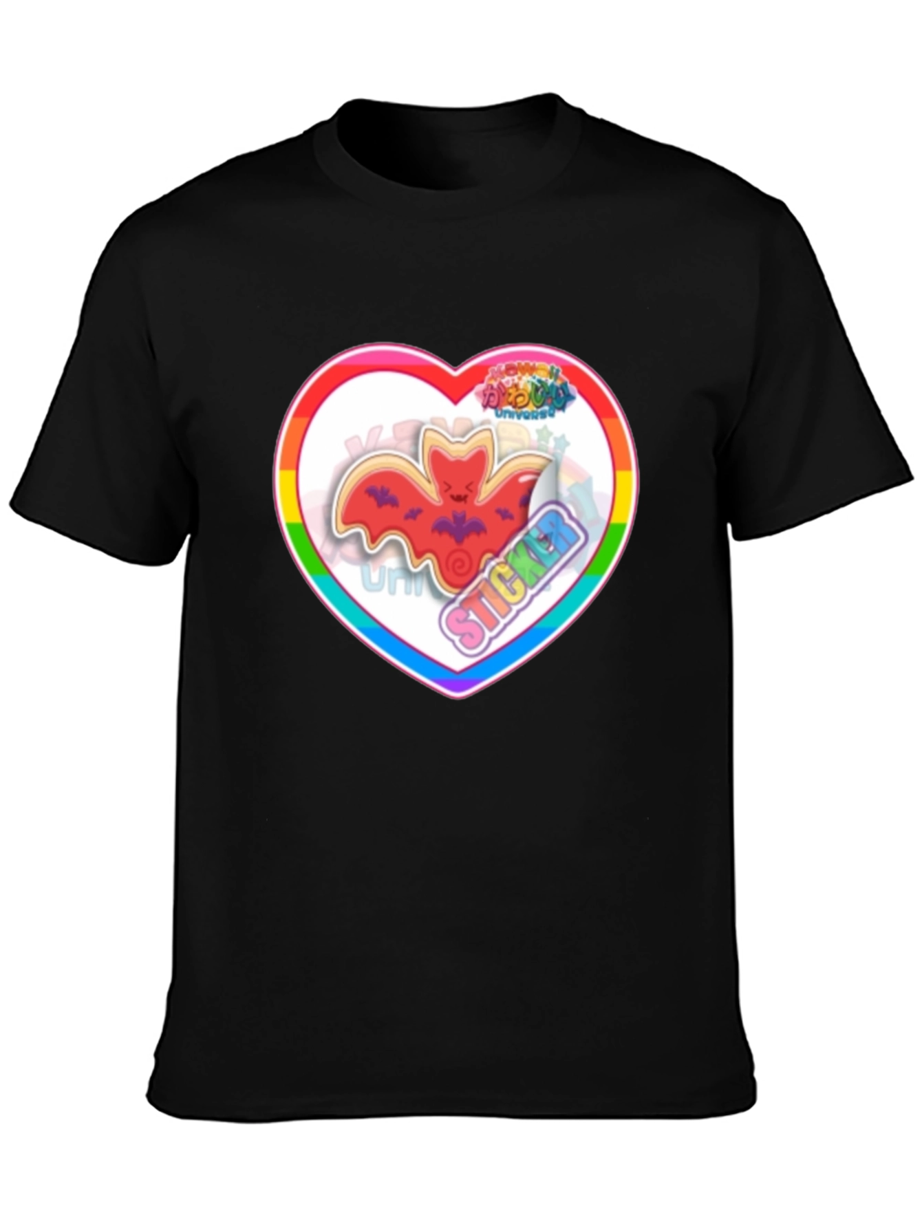 Heart Bat Sticker T-Shirt - Unisex Tee