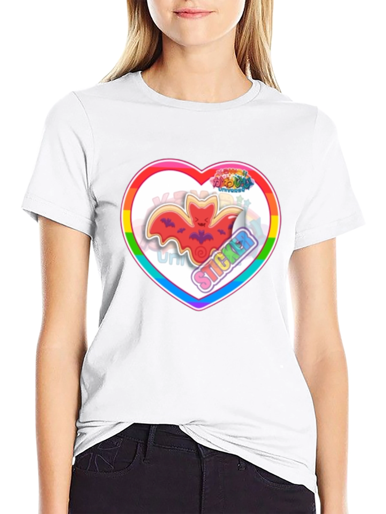 Heart Bat Sticker T-Shirt - Unisex Tee