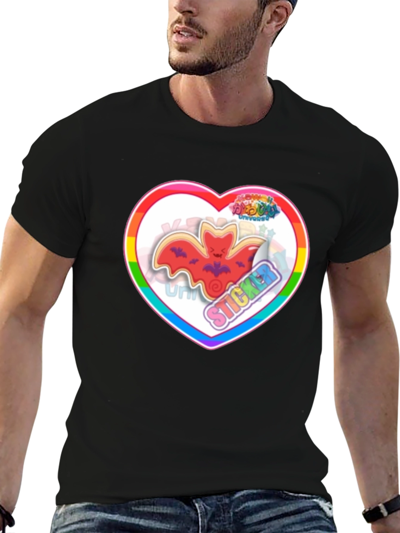 Heart Bat Sticker T-Shirt - Unisex Tee
