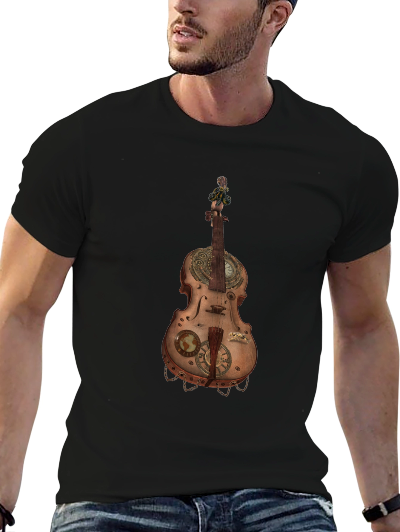 Steampunk Violin Graphic Tee - Unique Music Lover Shirt