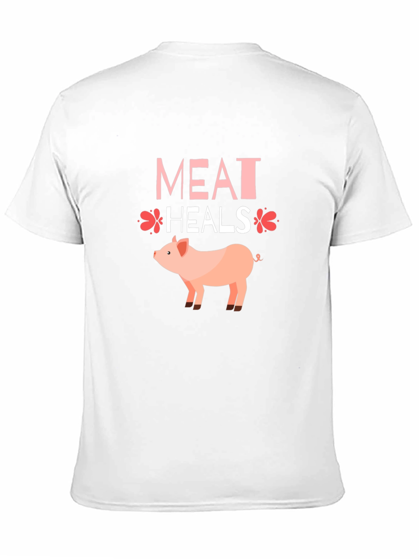 Meat Heals Pig Graphic T-Shirt Black Tee