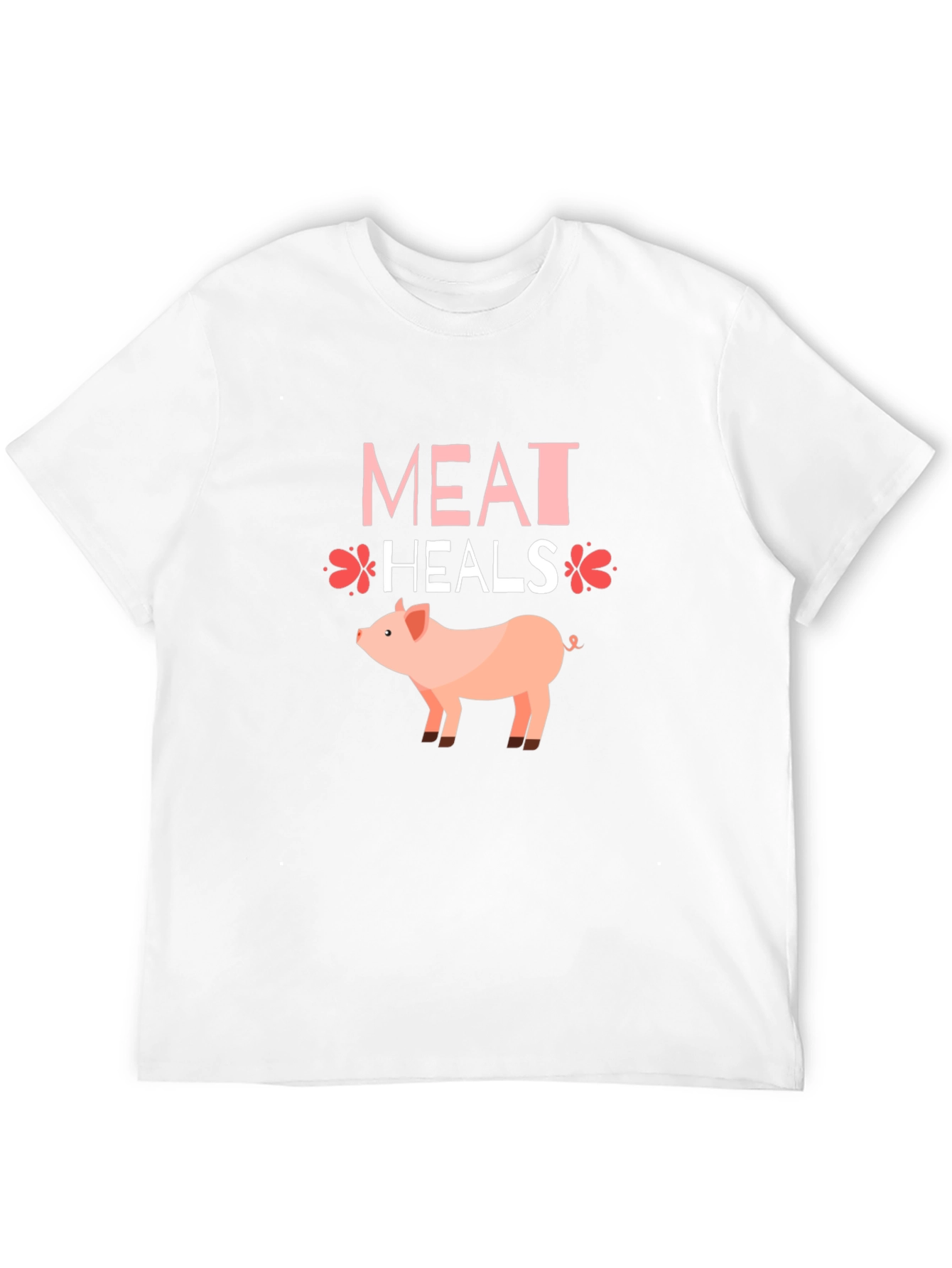 Meat Heals Pig Graphic T-Shirt Black Tee