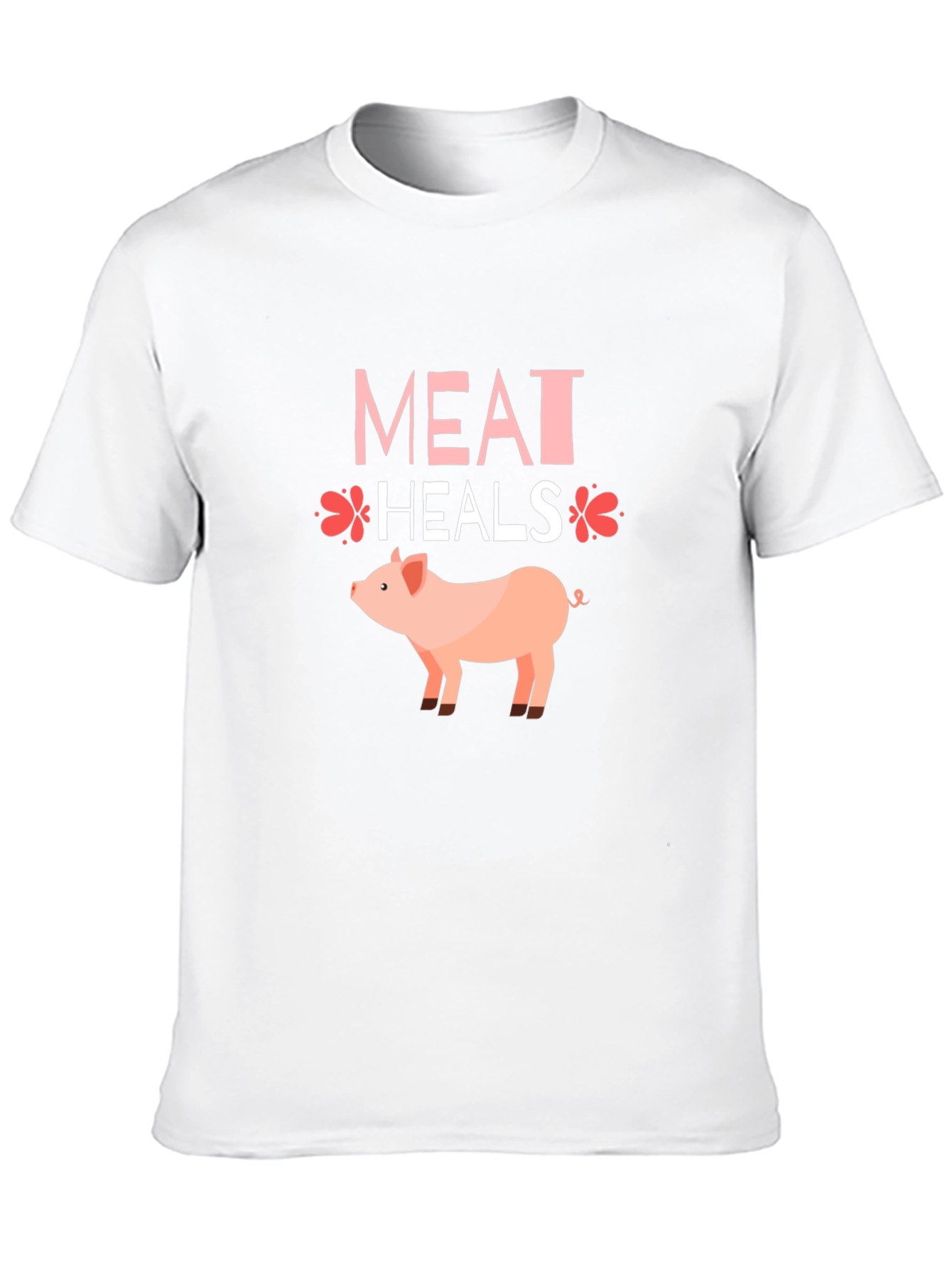 Meat Heals Pig Graphic T-Shirt Black Tee